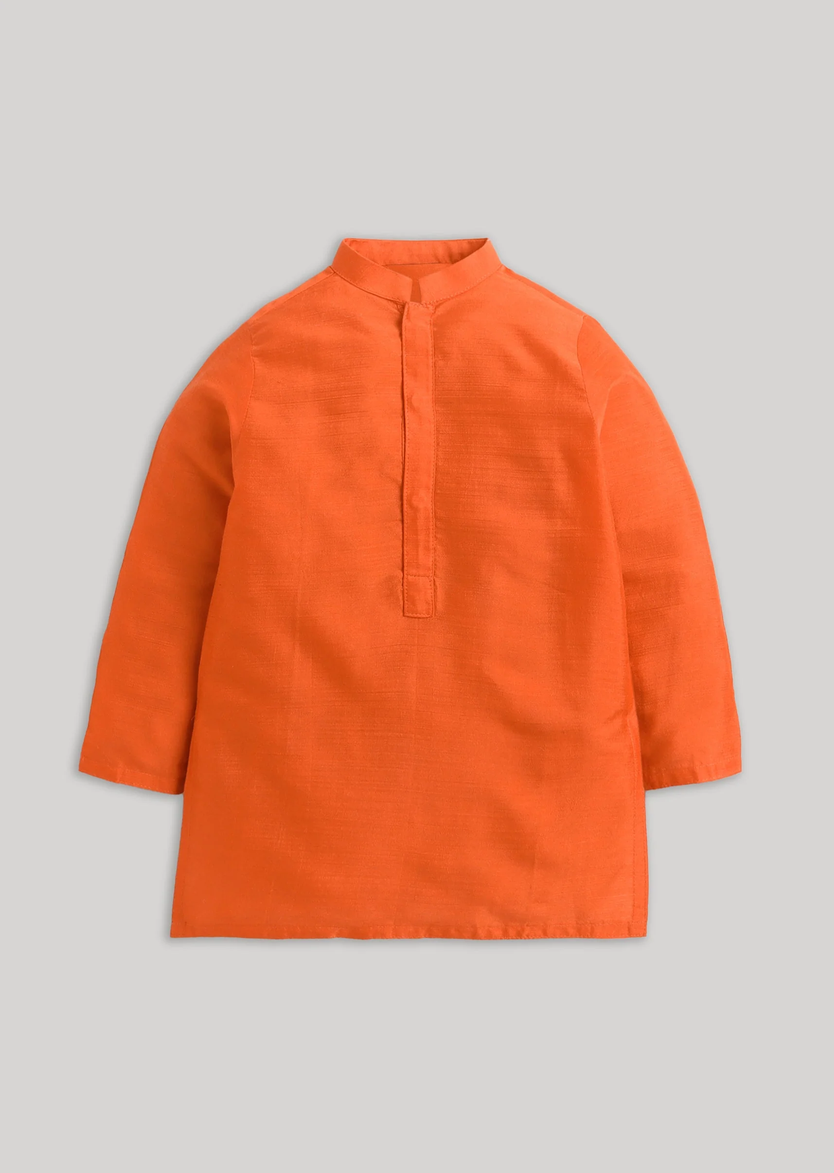 Orange Cotton Kurta Jacket Set With Gotta Work Nehru Jacket - Image 2