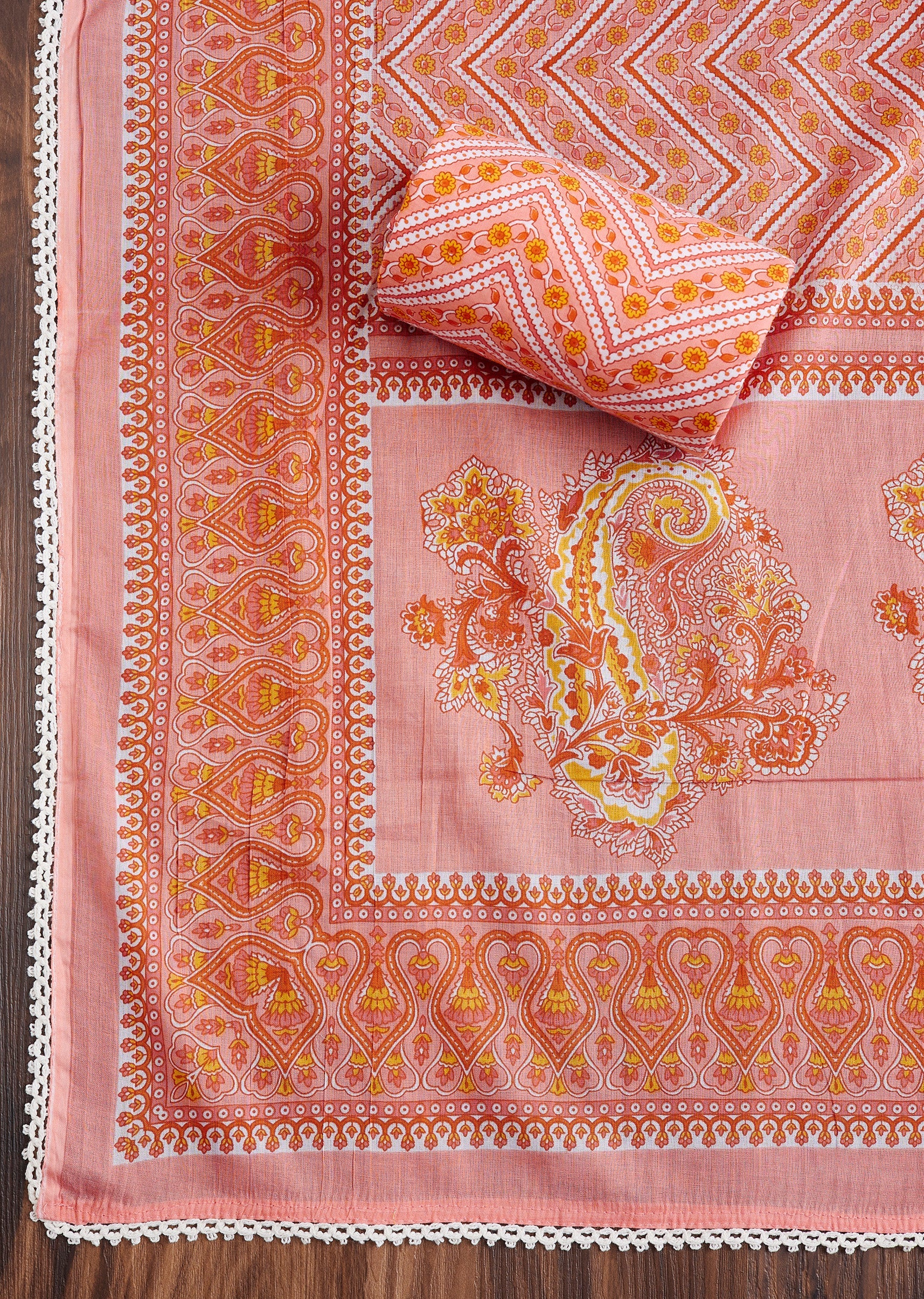 Orange Cotton Suit Set - Image 4