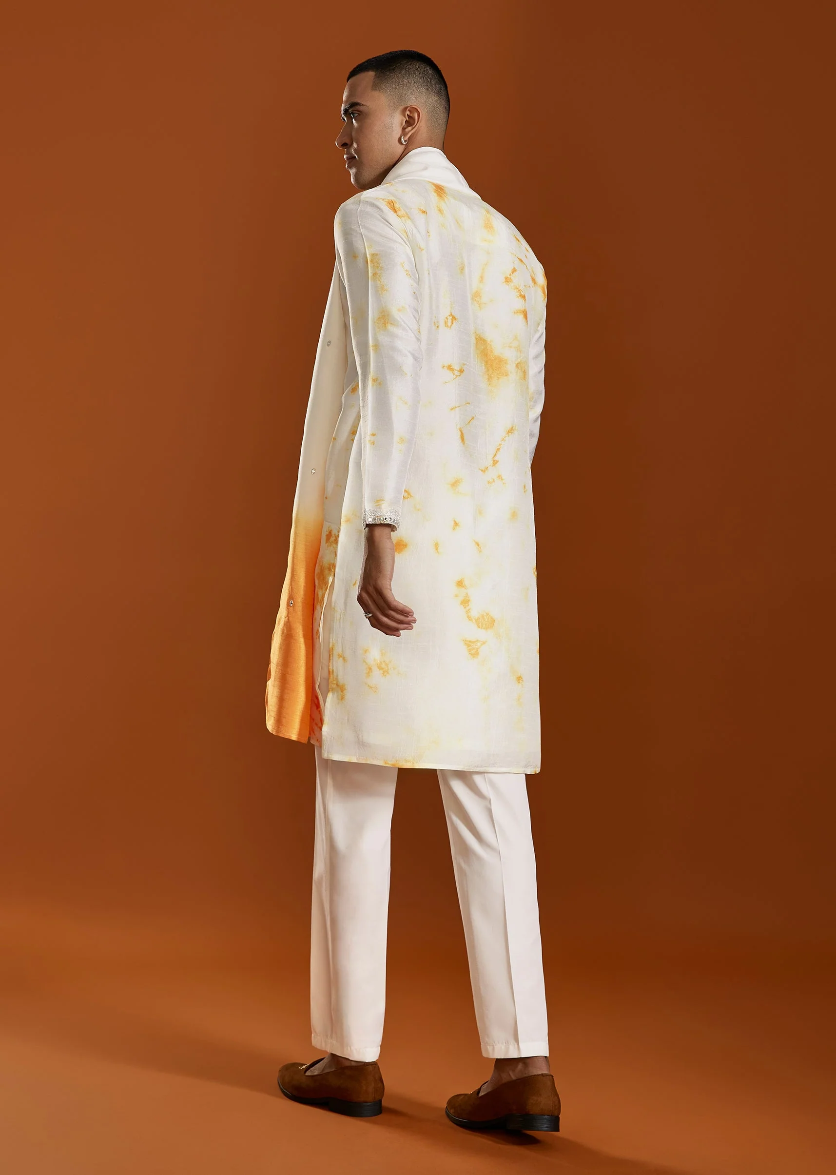 Orange Embroidered Viscose Kurta Set With Dupatta - Image 4