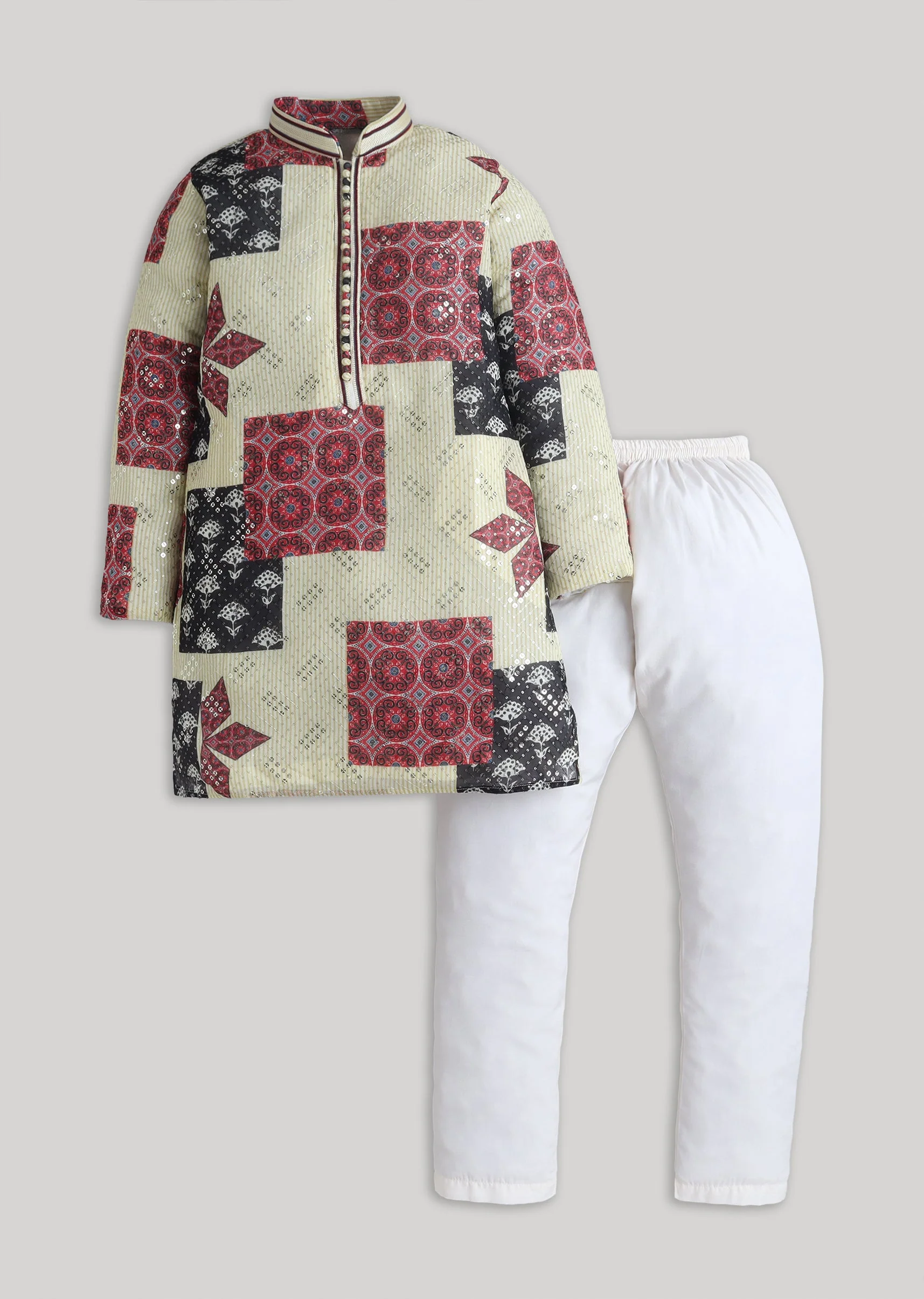 Pastel Abstract Sequin Kurta Set