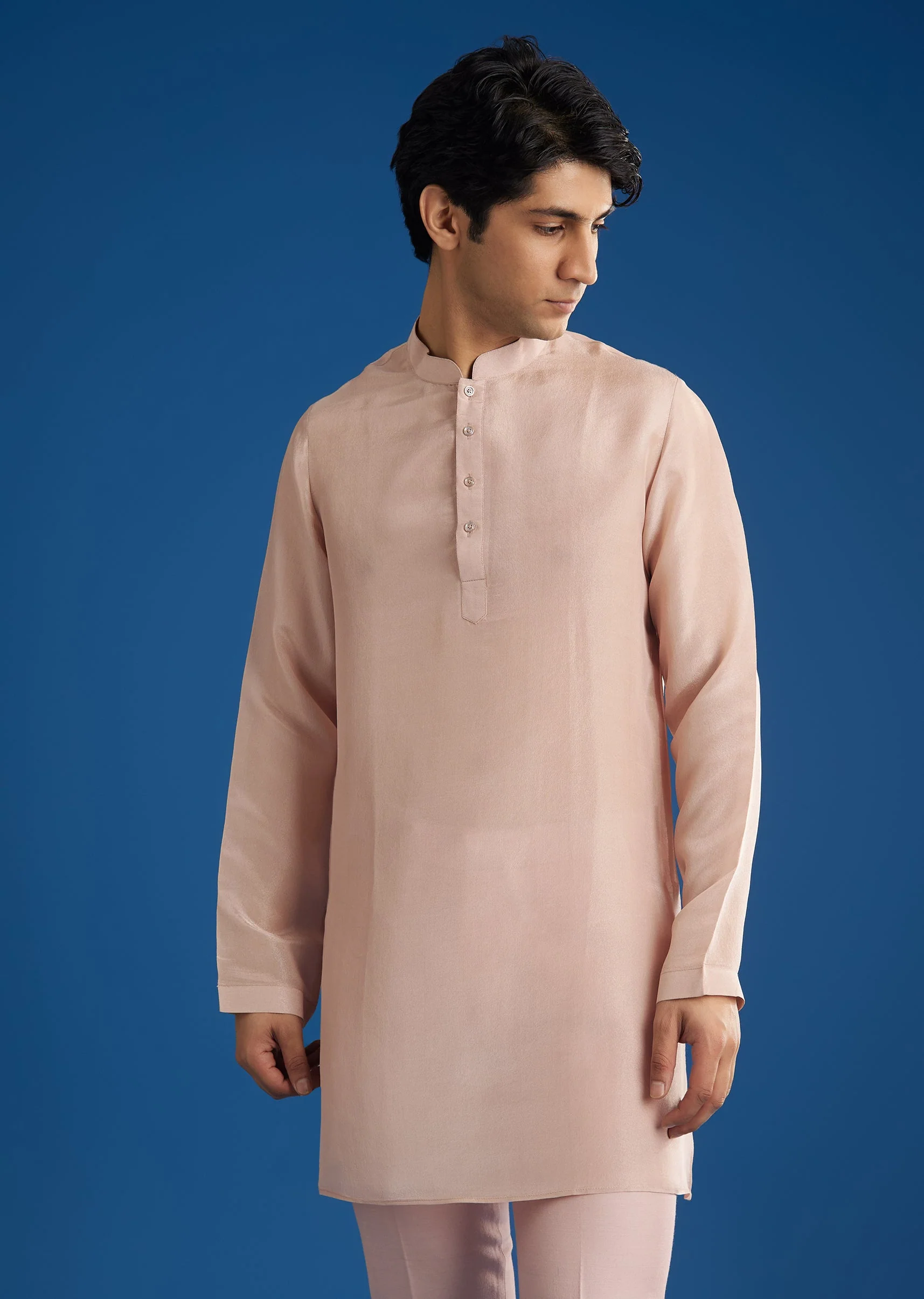 Peach Banarasi Embroidered Bandi Kurta Set - Image 6