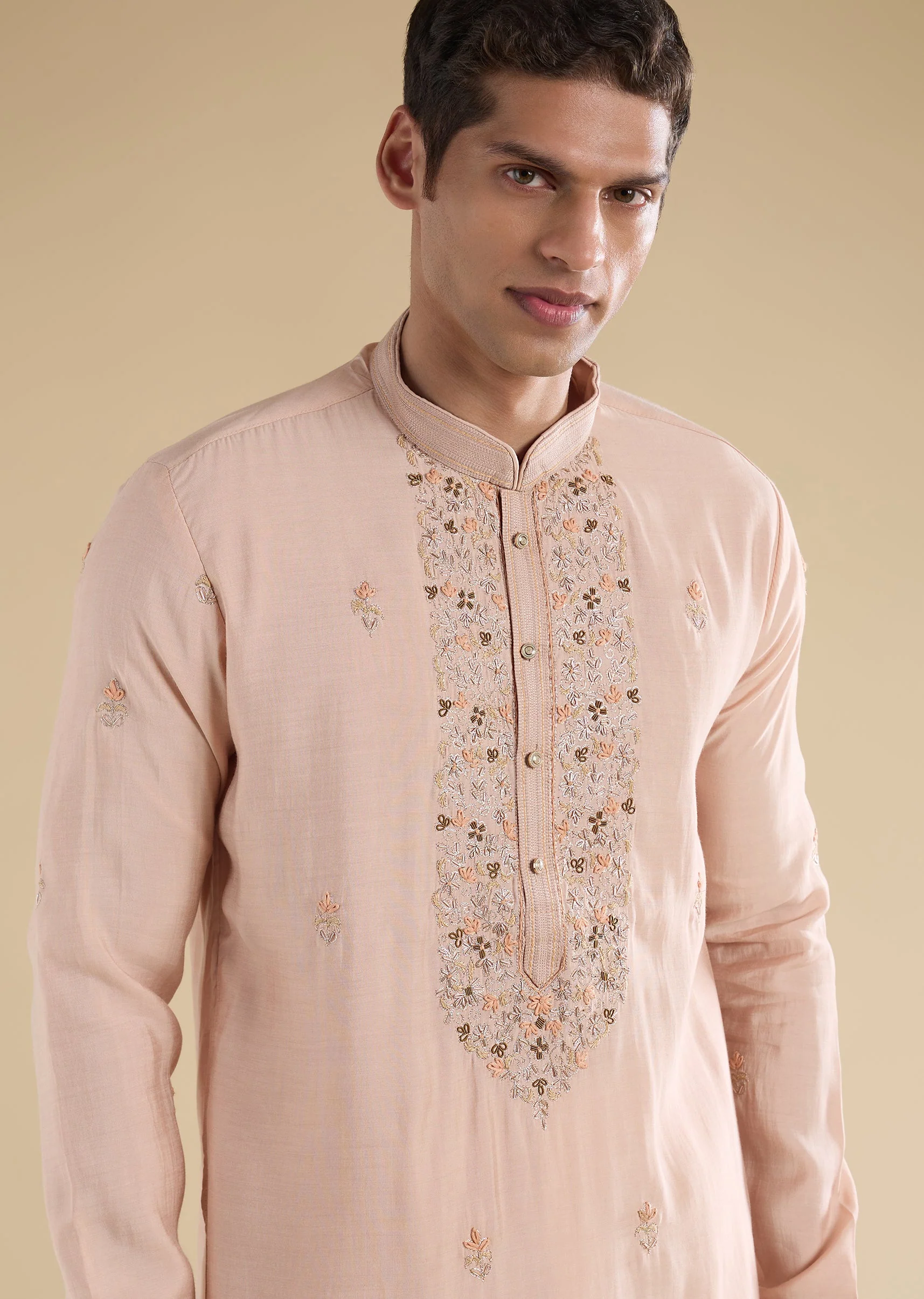 Peach Minimal Kurta Set