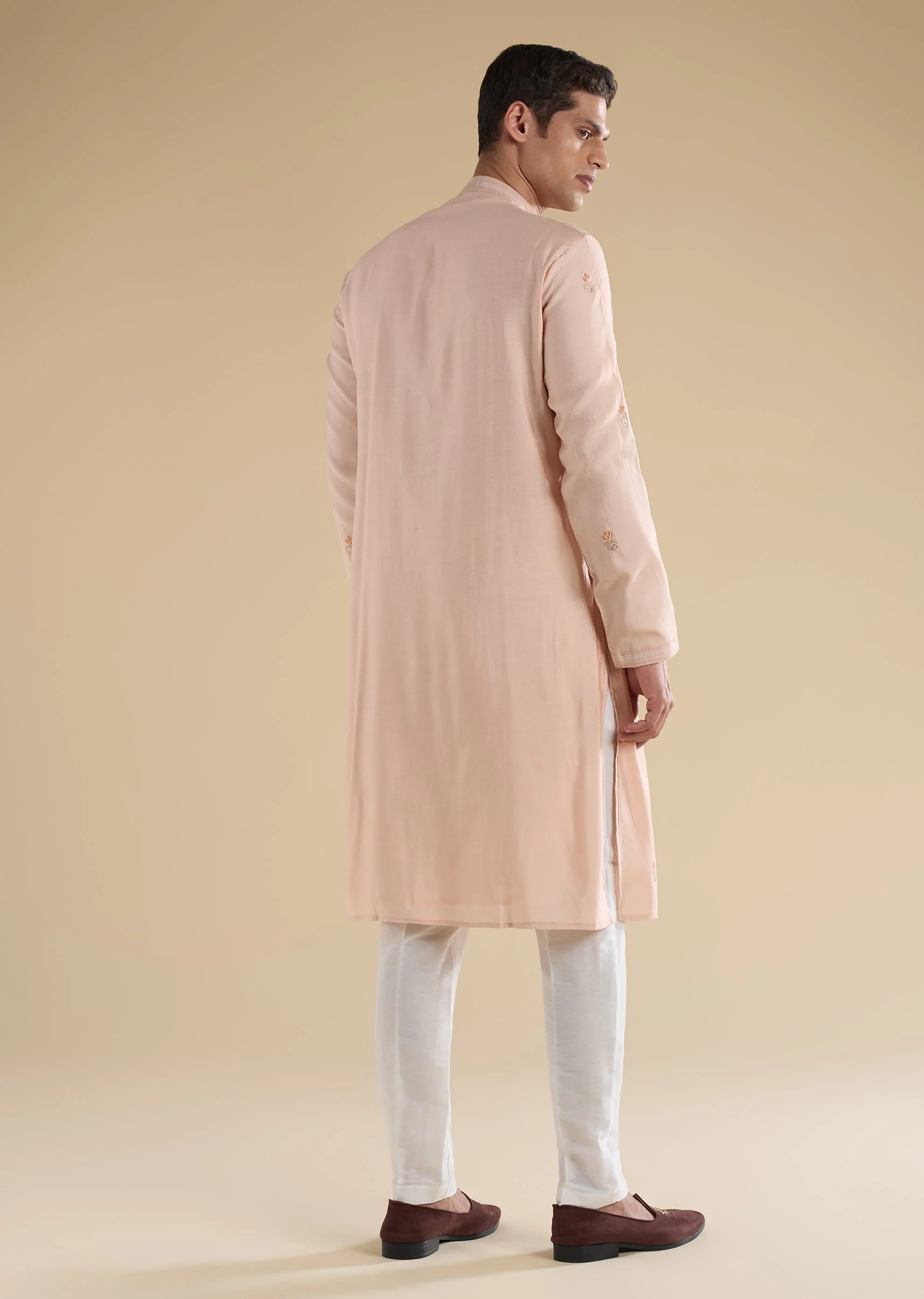 Peach Minimal Kurta Set - Image 5