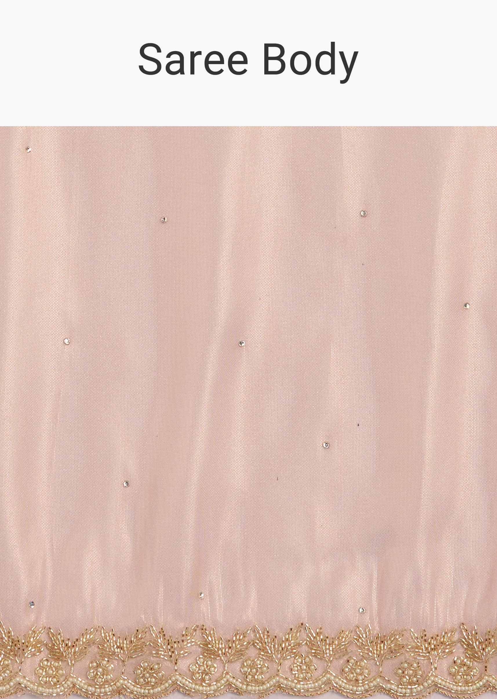 Peach Organza Tissue Saree With Beaded Scallop - Image 9