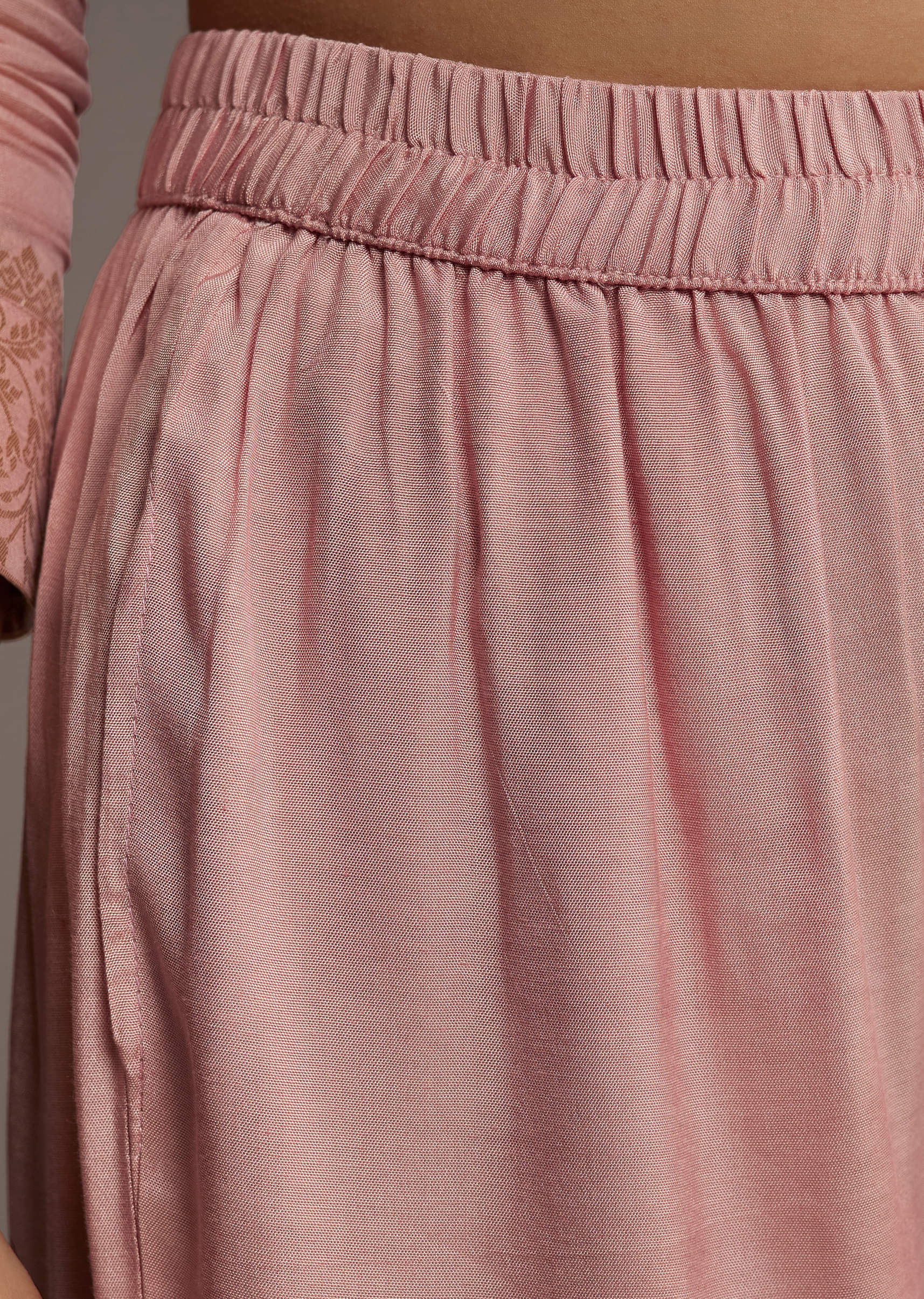 Peach Pink Banarasi Tissue Palazzo Suit - Image 6