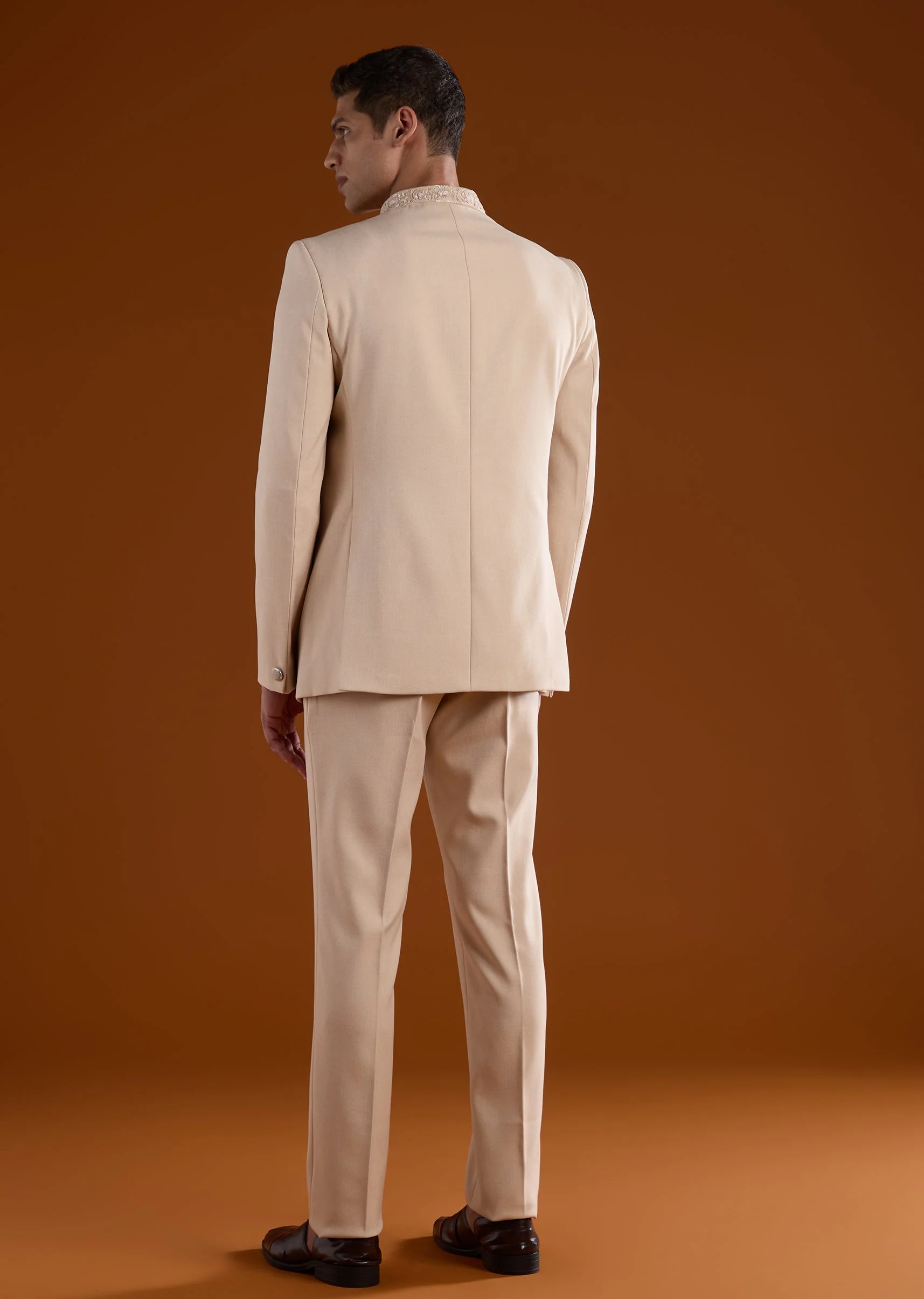 Peach Rayon Jodhpuri With Thread Work - Image 5