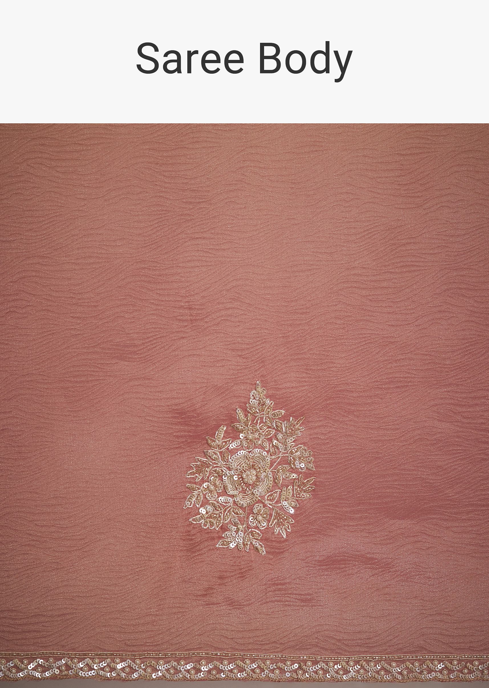 Peach Triple Shaded Tissue Saree - Image 9
