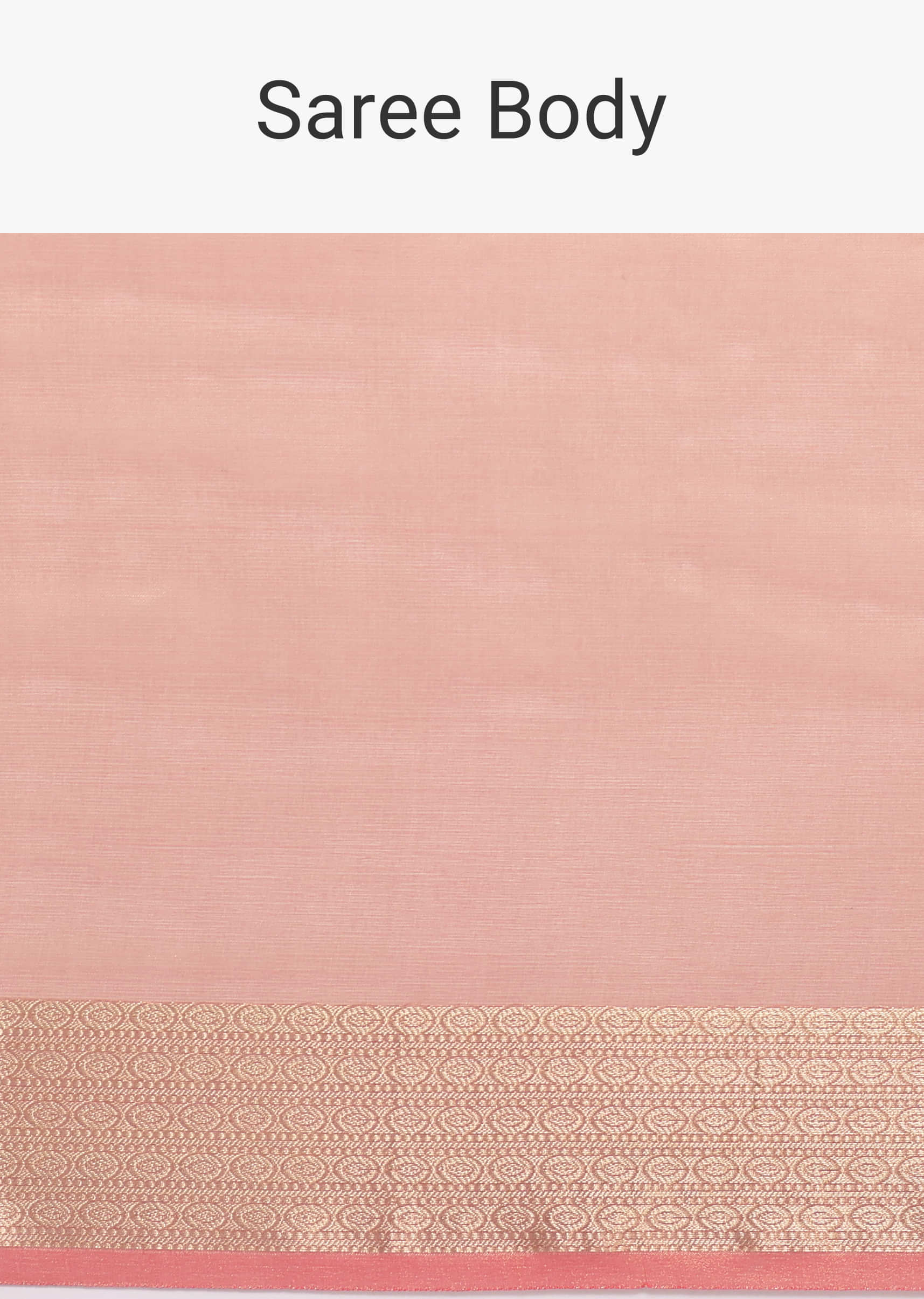 Peach Zari Woven Chanderi Saree With Unstitched Blouse - Image 7