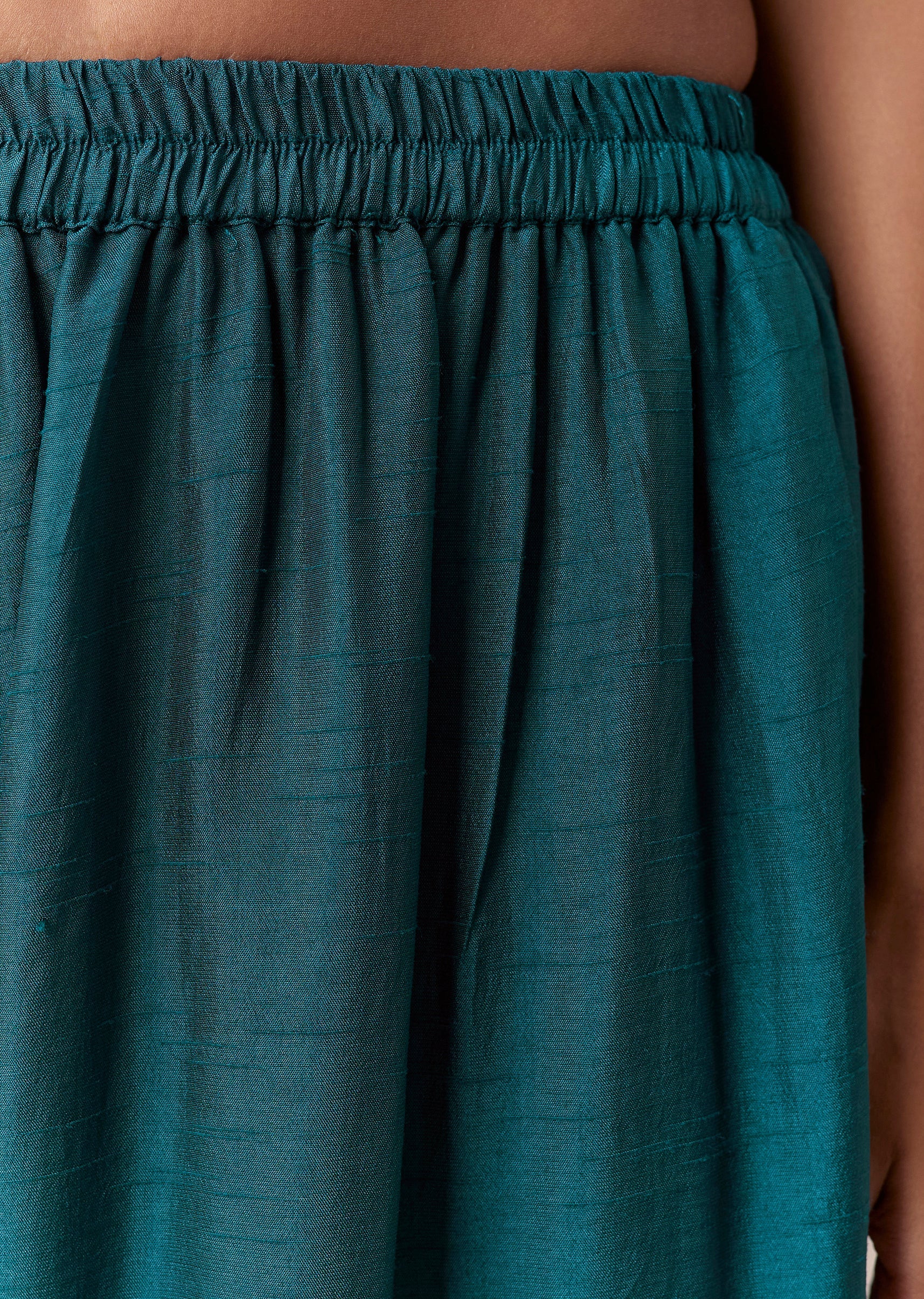 Peacock Blue Silk Cape Co-ord Set - Image 6