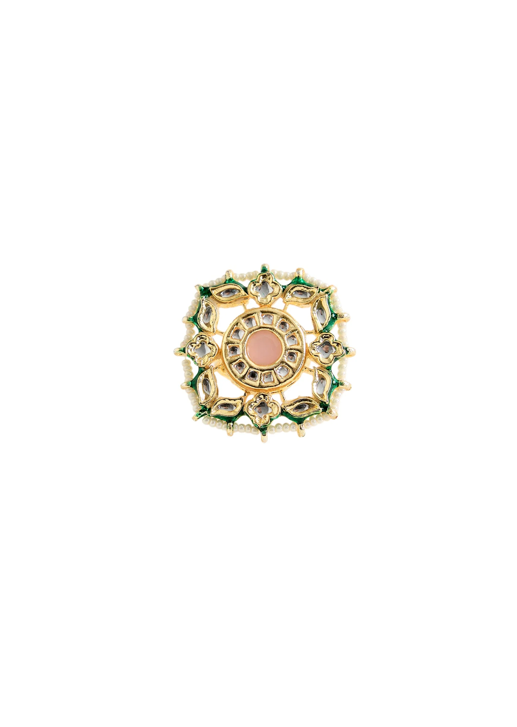 Pearl And Kundan Statement Ring - Image 2