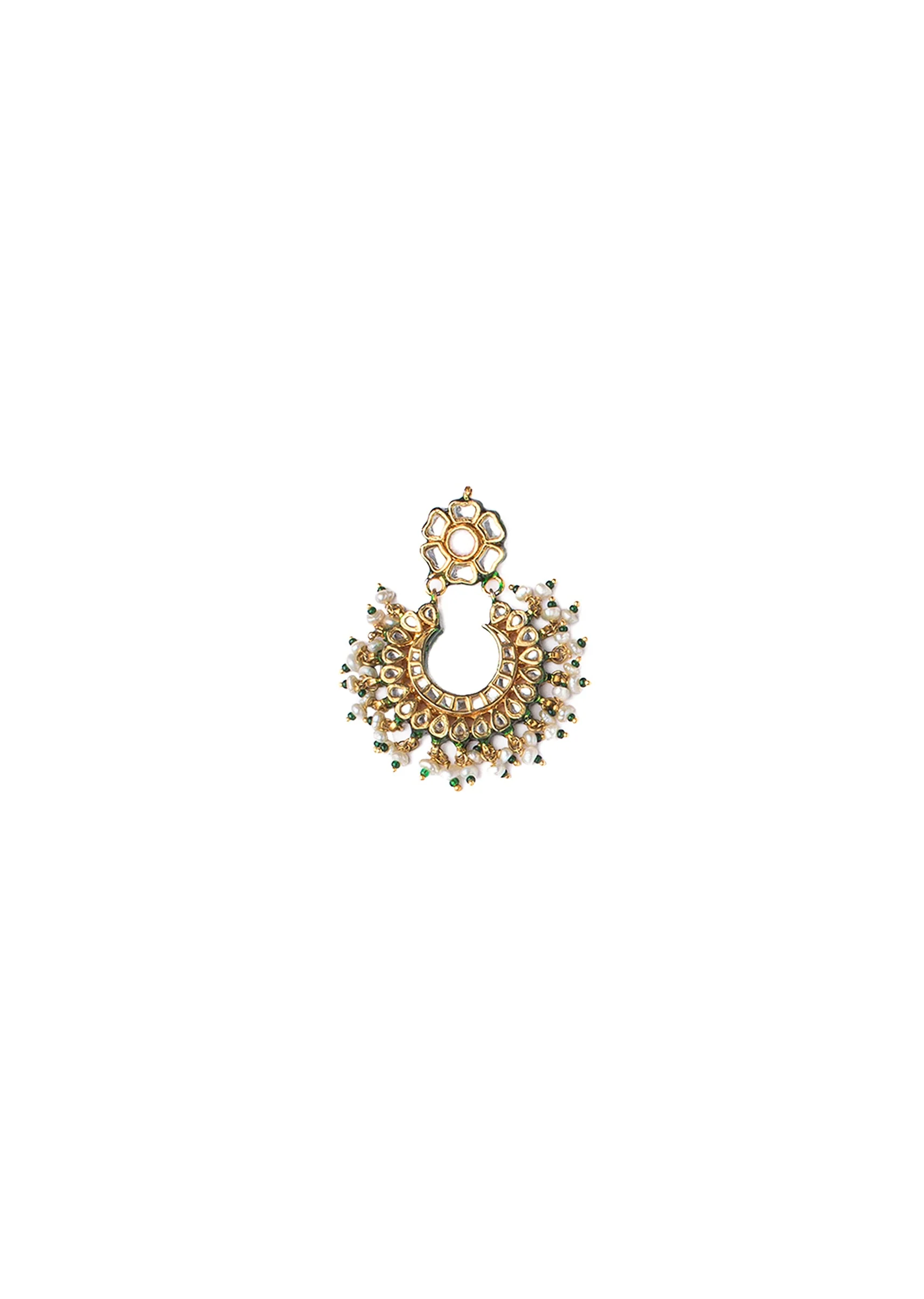 Pearl Layered Necklace Set With Gold Detailing And Matching Earrings - Image 4