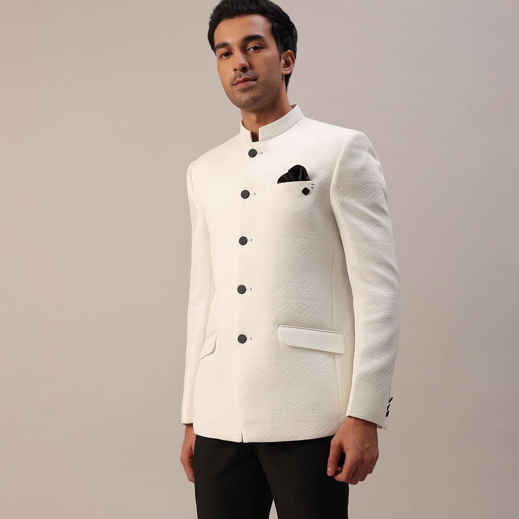 Pearl White Jodhpuri Set - Image 4
