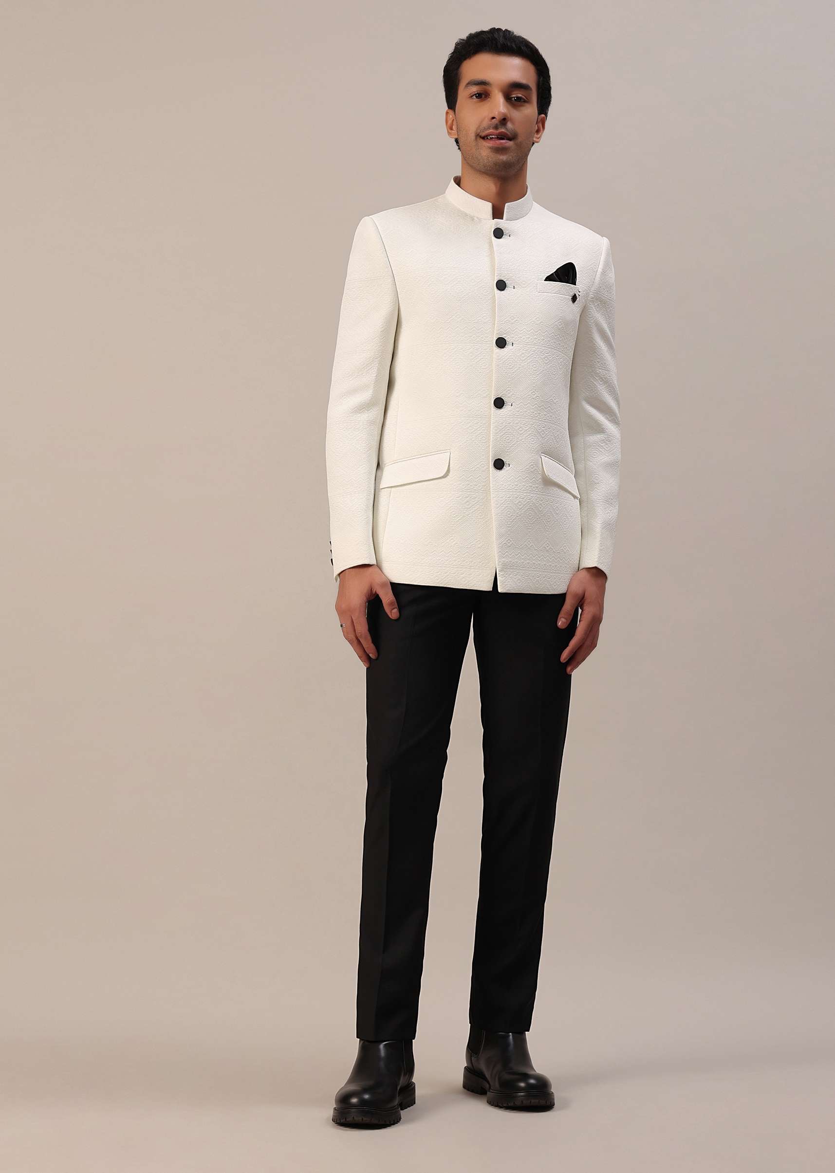 Pearl White Jodhpuri Set - Image 9
