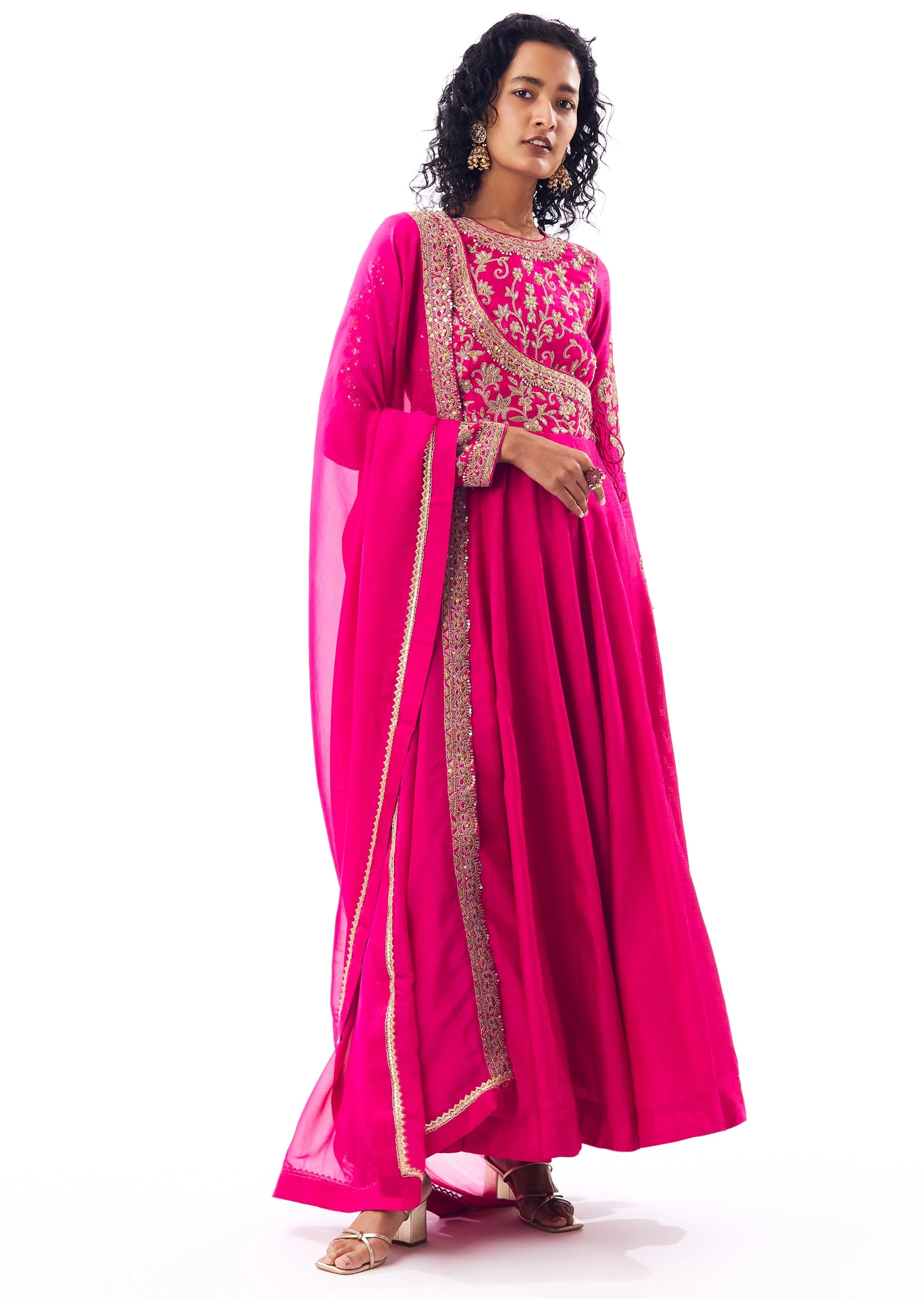 Pink Angarkha Anarkali - Image 3