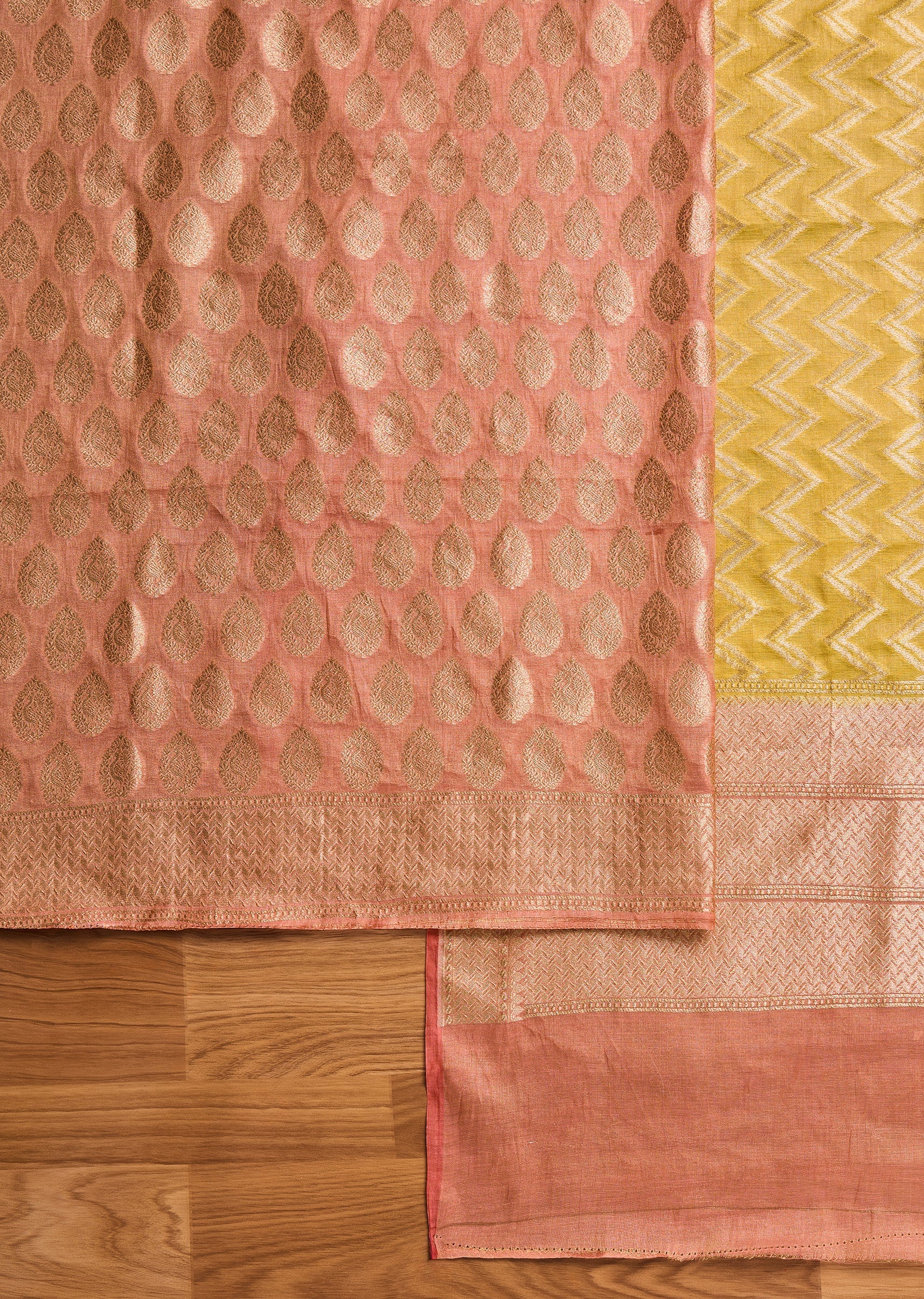 Pink Banarasi Brocade Suit - Image 2