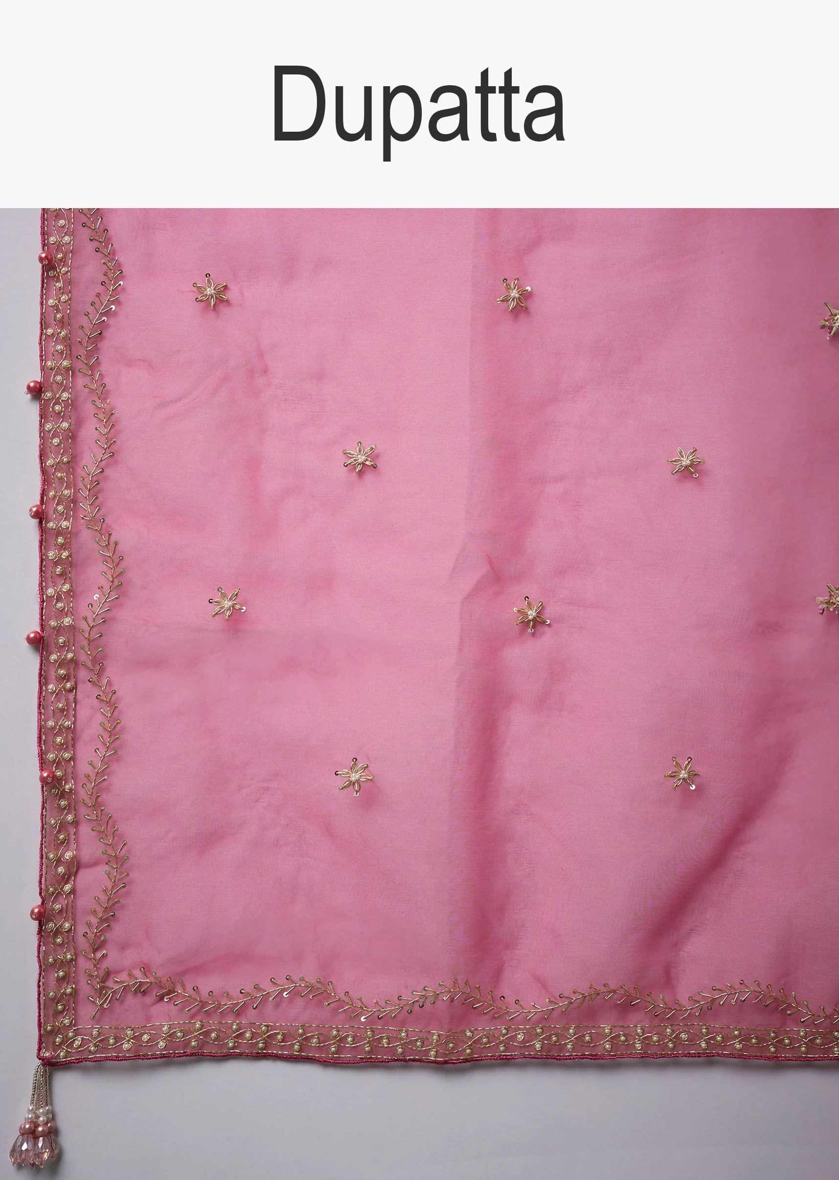 Pink Banarasi Silk Floral Jaal Weave Saree with Unstitched Blouse - Image 10