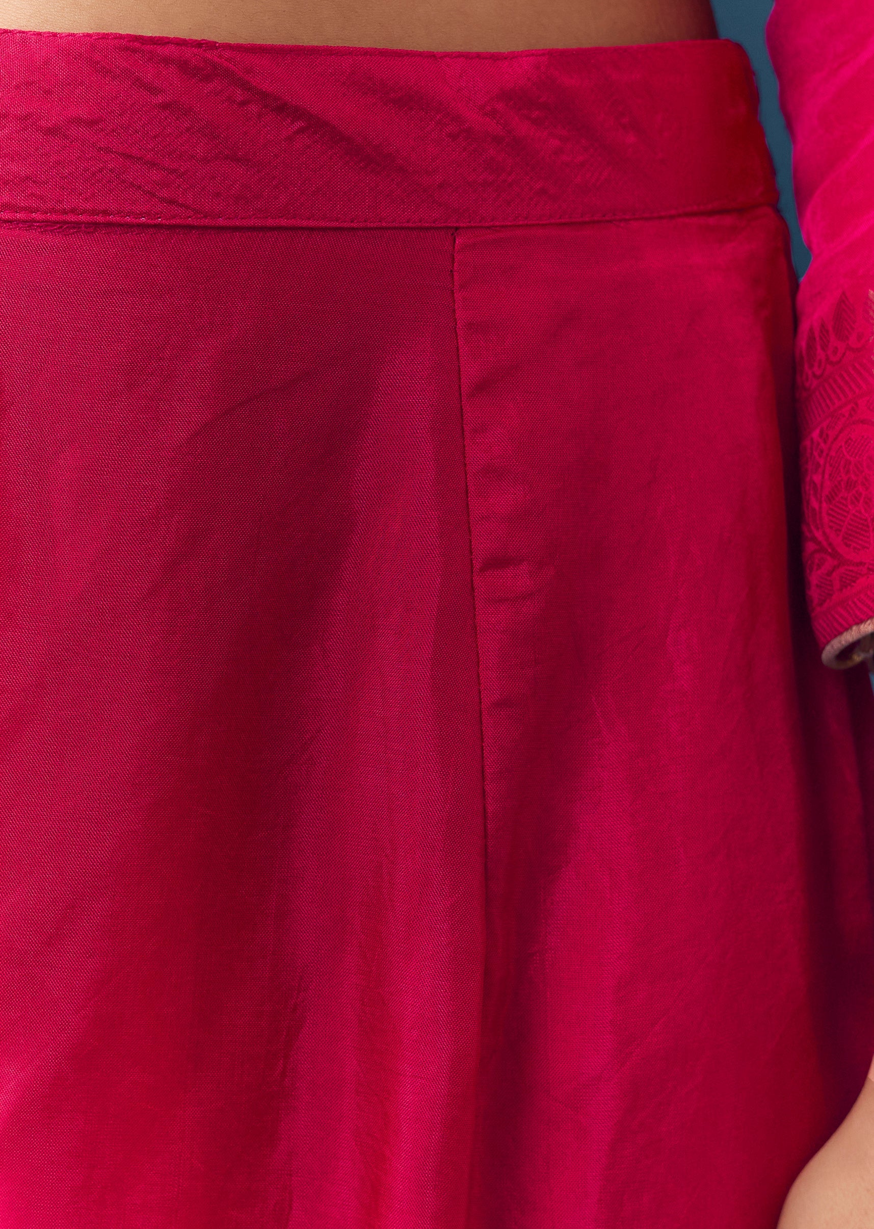 Pink Bandhani Zardozi Work Kurta Set - Image 6