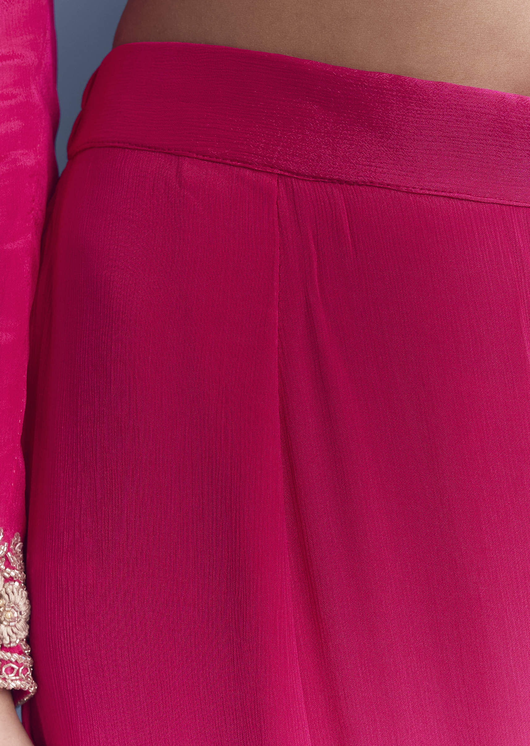 Pink Chinon Sharara Suit With Cutdana And Sequins Embroidery - Image 6