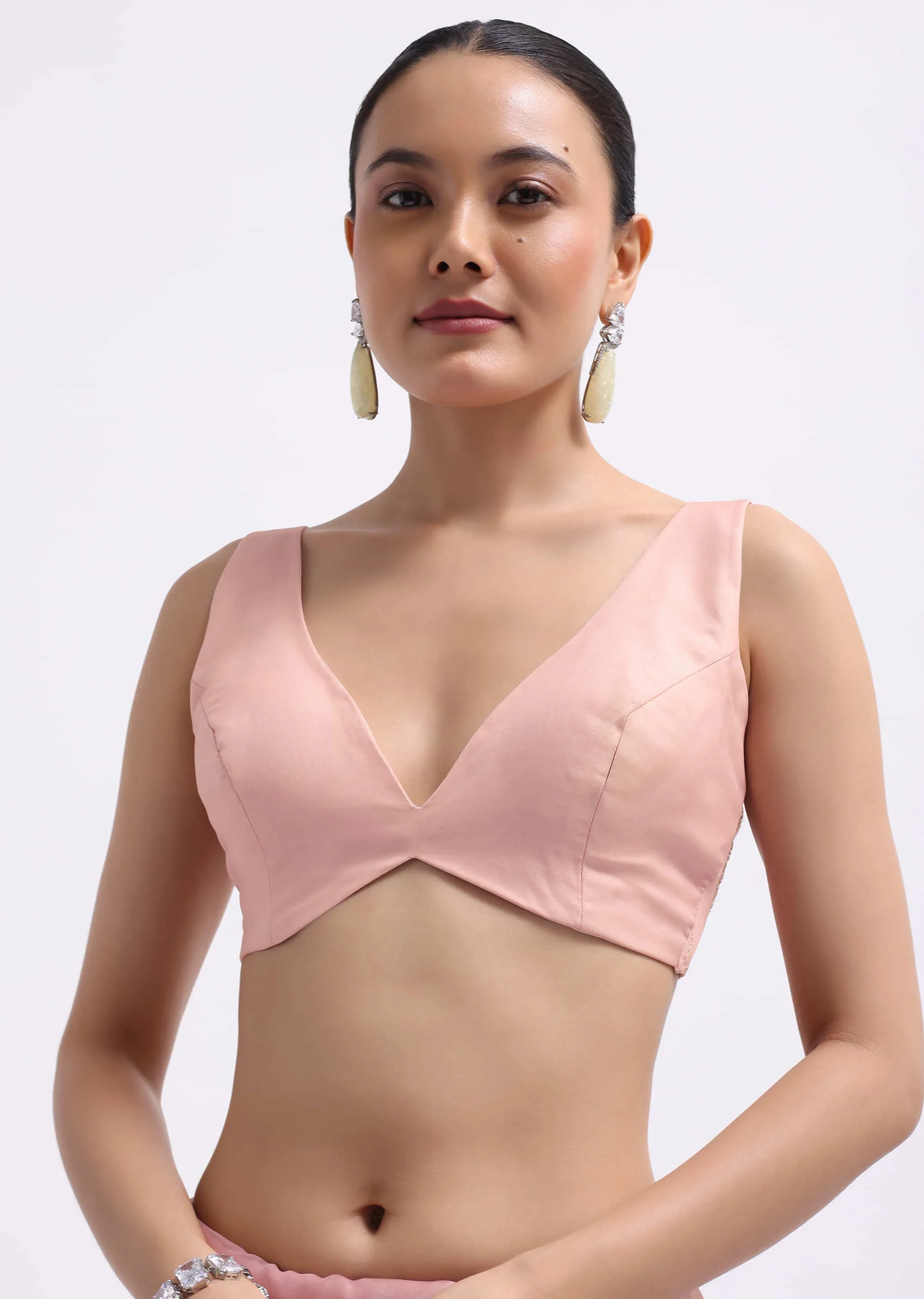 Pink Cutdana Embroidered Organza Saree With Unstitched Blouse - Image 7