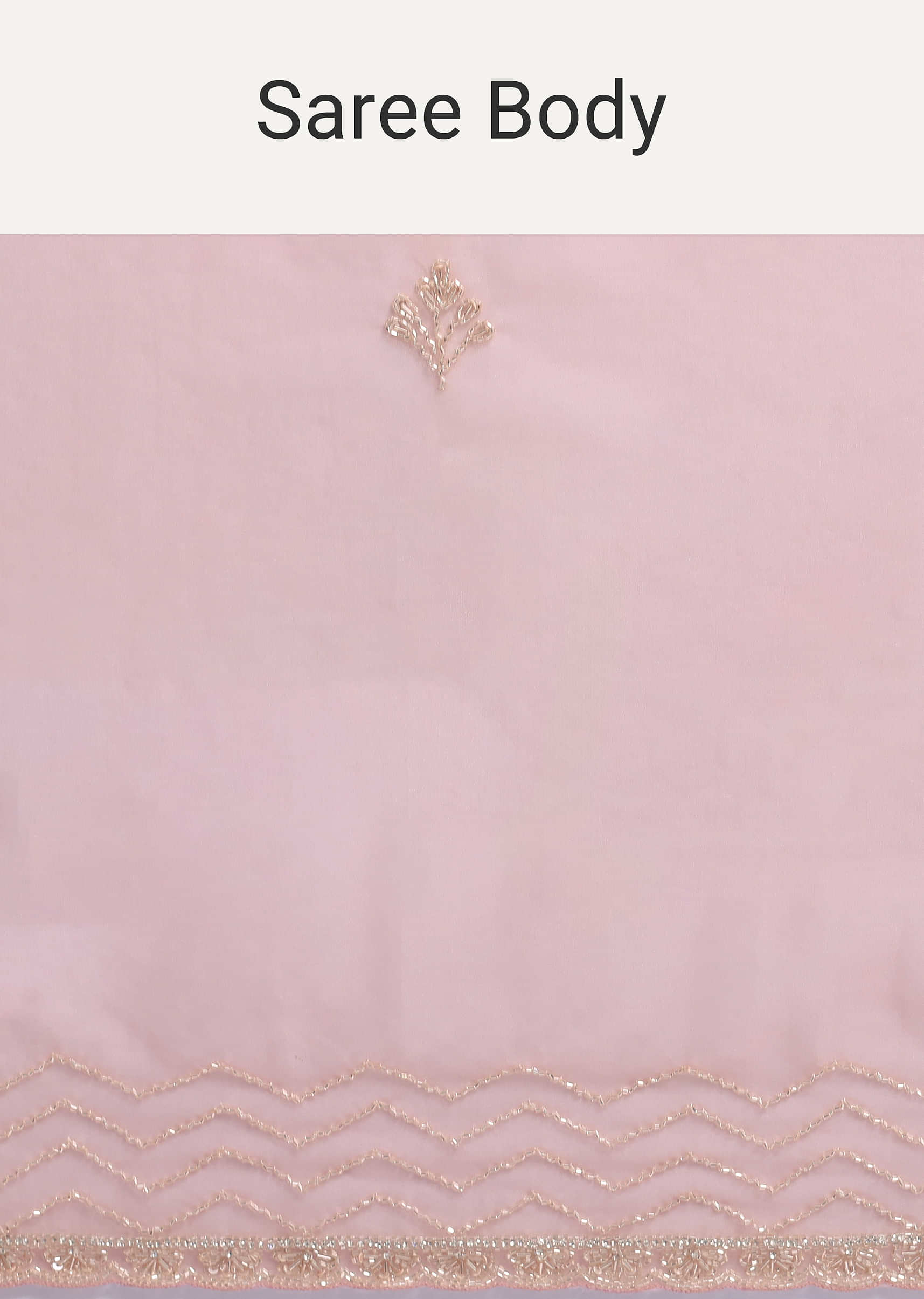 Pink Cutdana Embroidered Organza Saree With Unstitched Blouse - Image 9