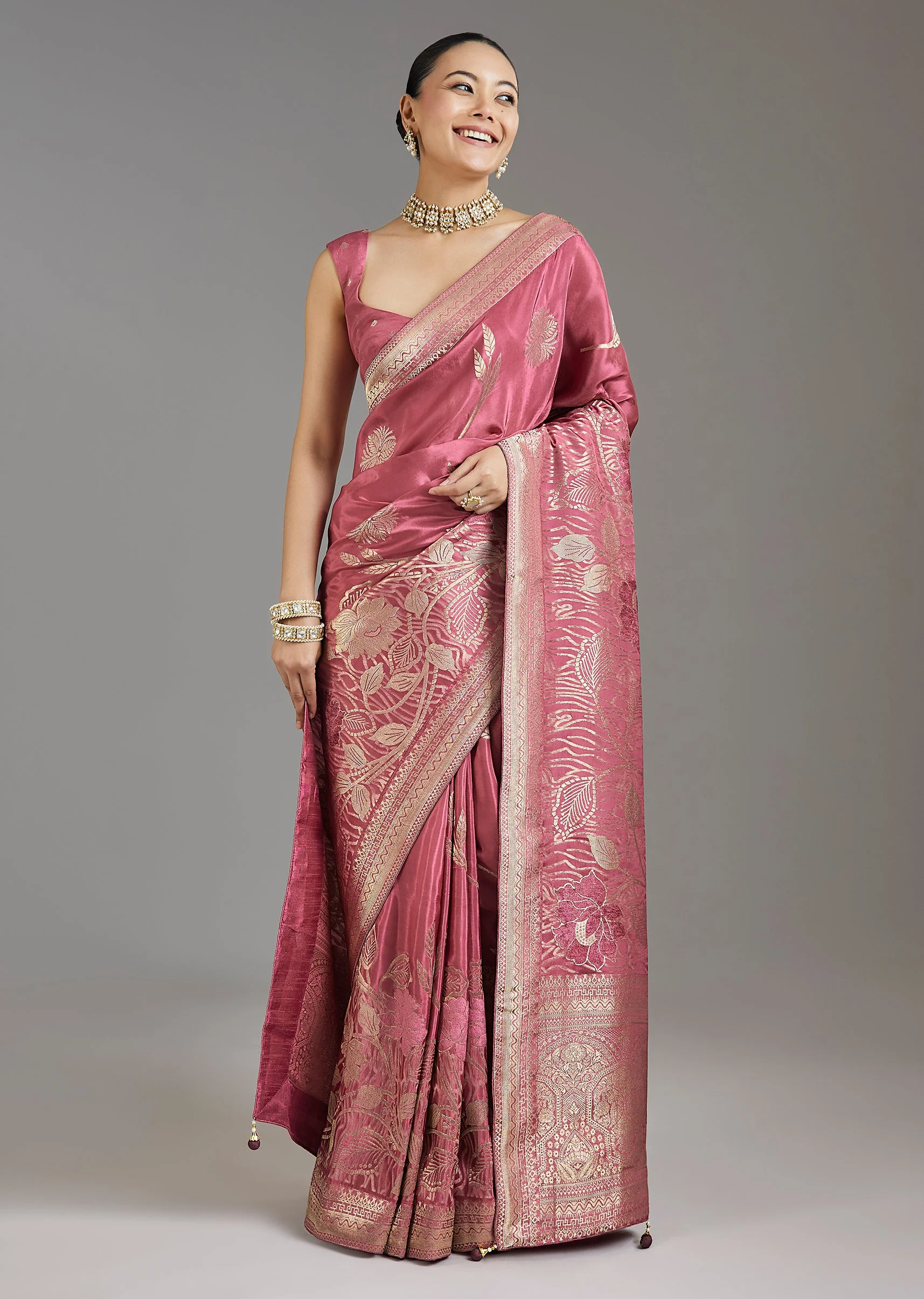 Pink Dola Silk Saree