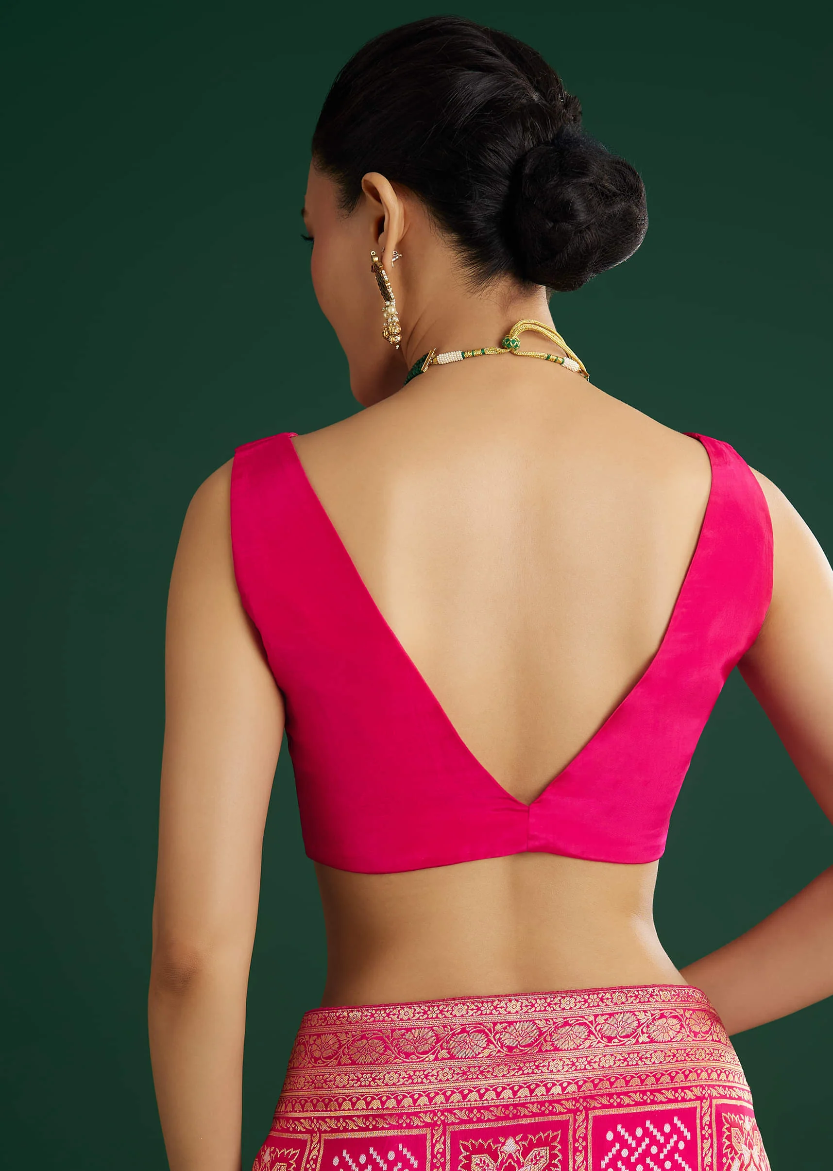 Pink Dola Silk Saree With Woven Patola - Image 8