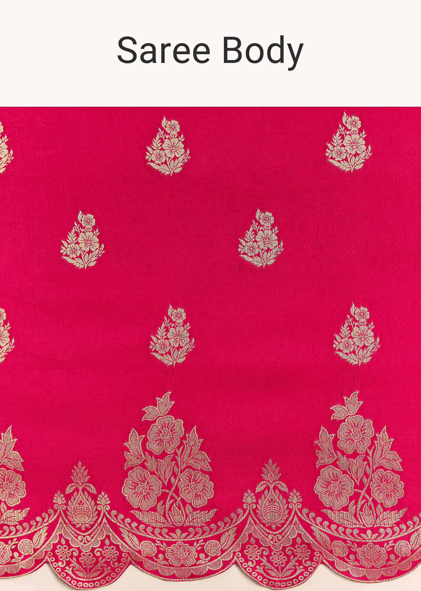 Pink Dola Silk Saree With Zari Border And All Over Booti - Image 9