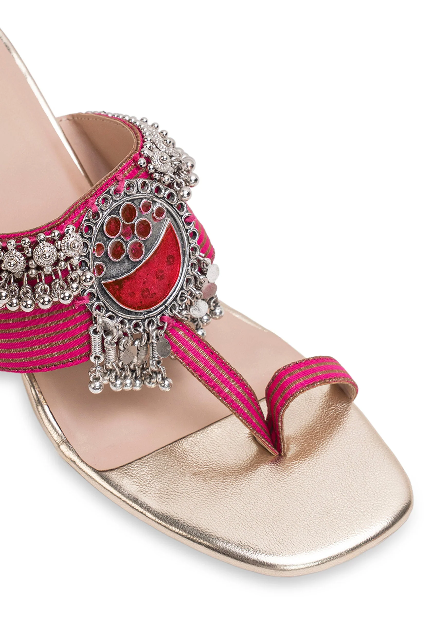 Pink Embellished Kolhapuri - Image 3