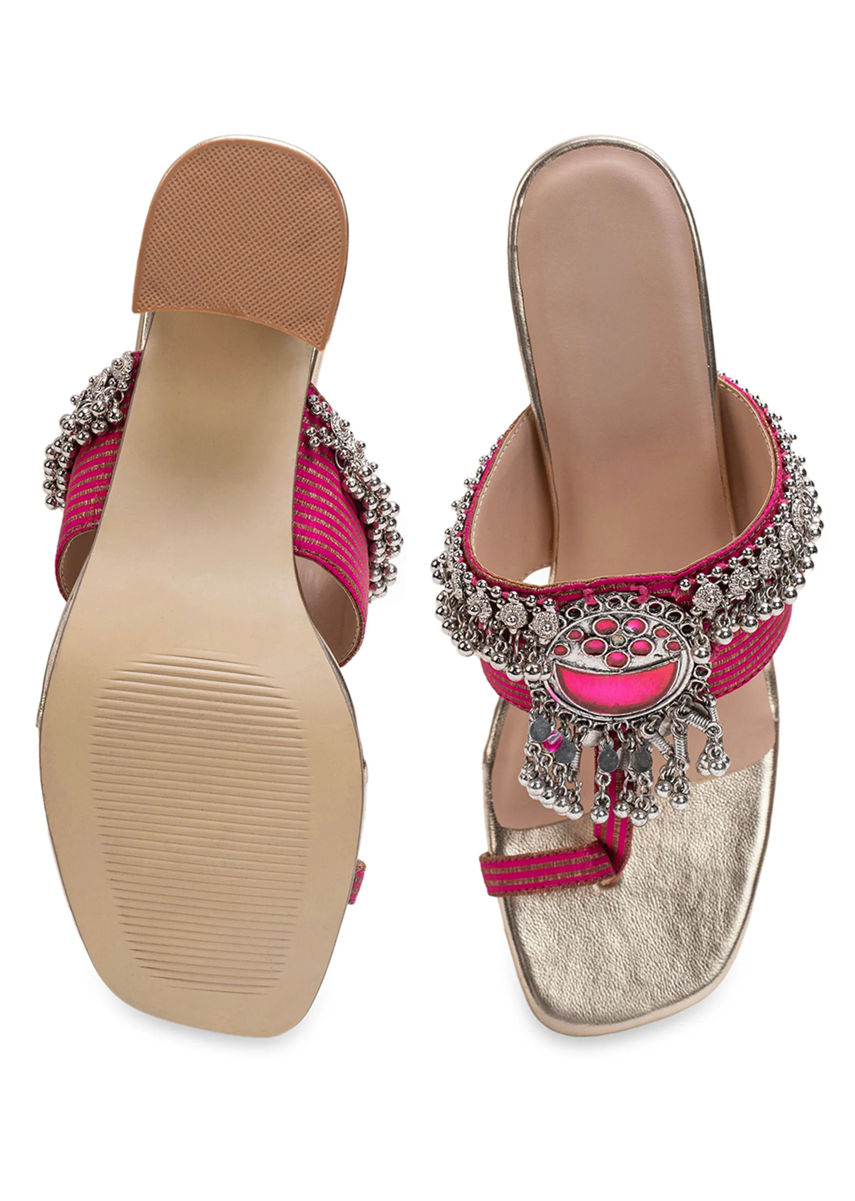 Pink Embellished Kolhapuri - Image 4