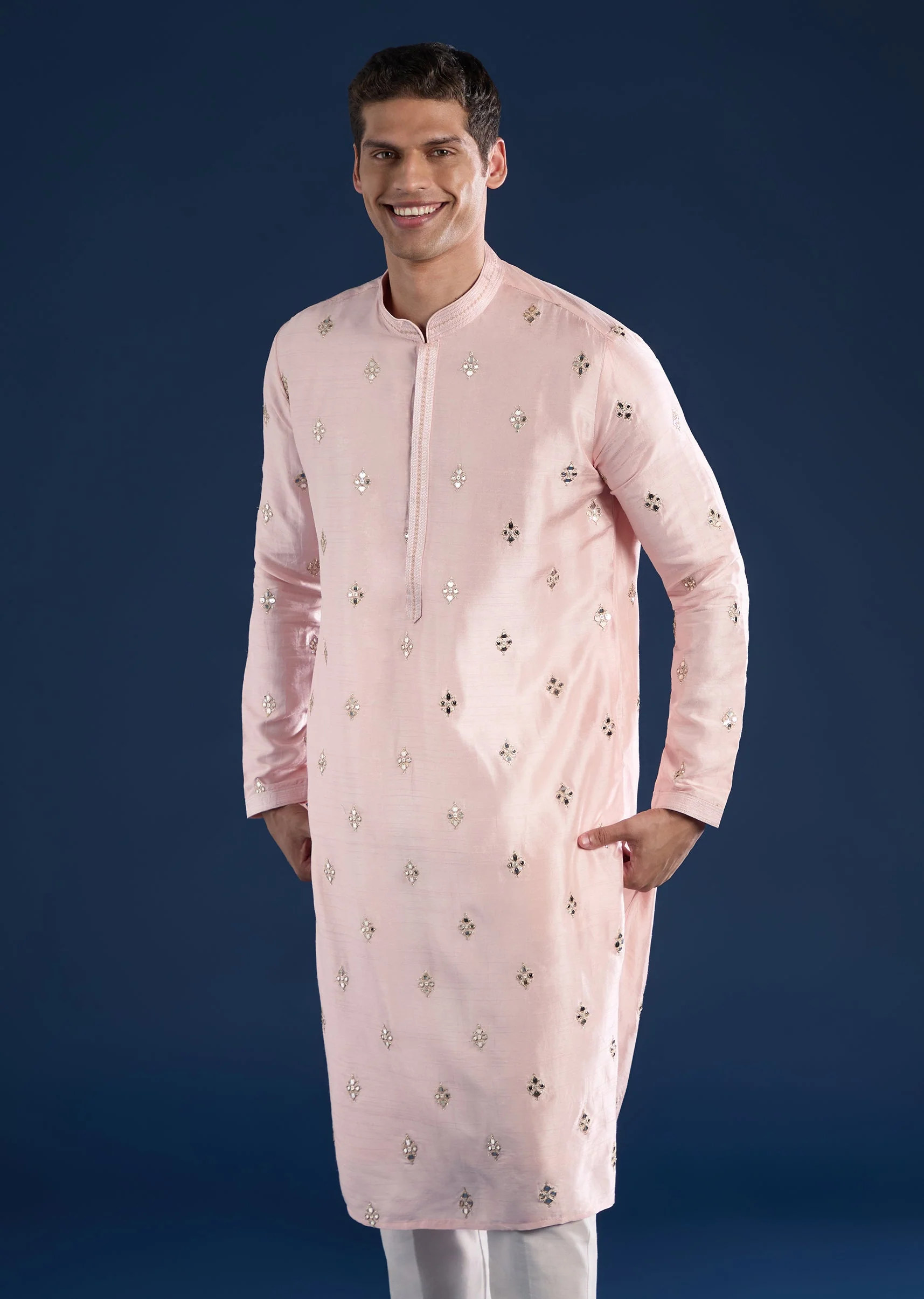 Pink Embellished Kurta Set - Image 4