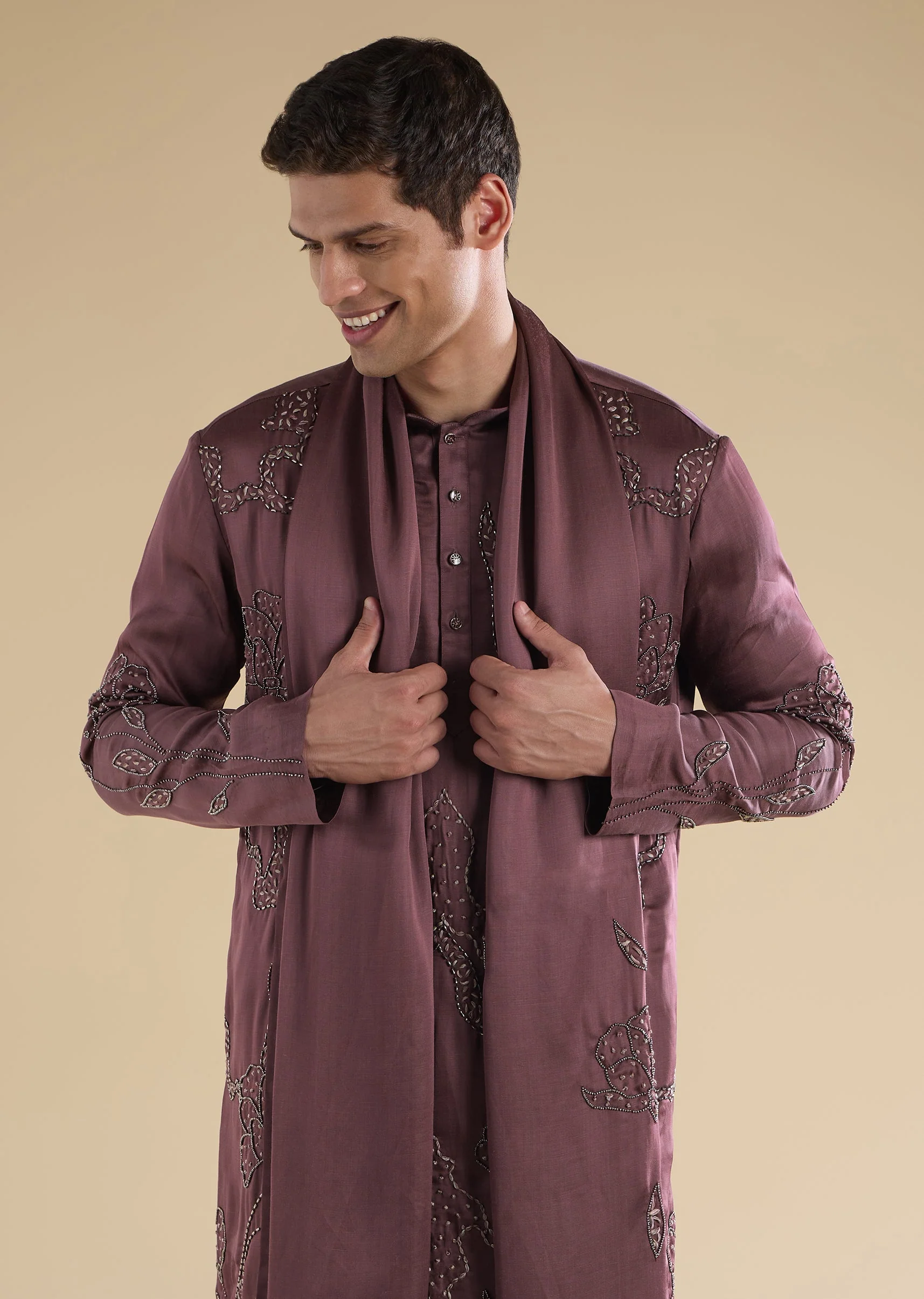 Pink Embroidered Kurta Set With Dupatta - Image 2