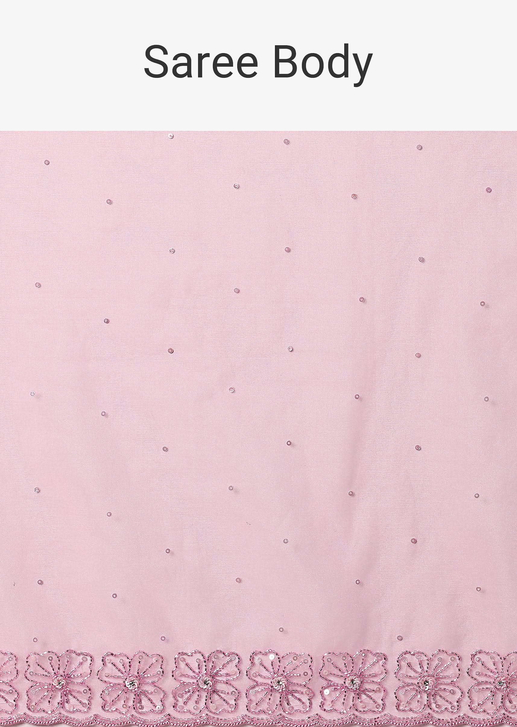 Pink Embroidered Organza Saree With Unstitched Blouse - Image 9