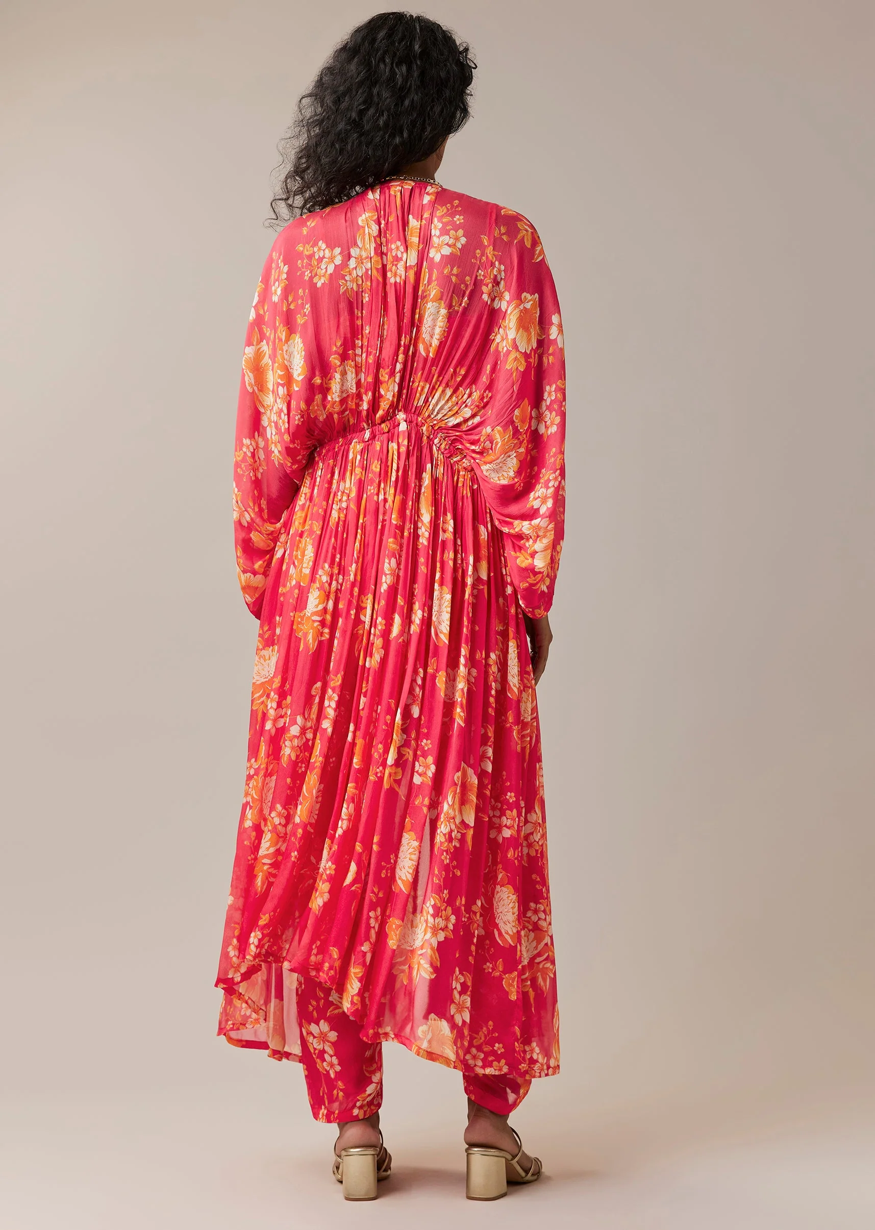 Pink Floral Print Jacket and Pant Set - Image 5