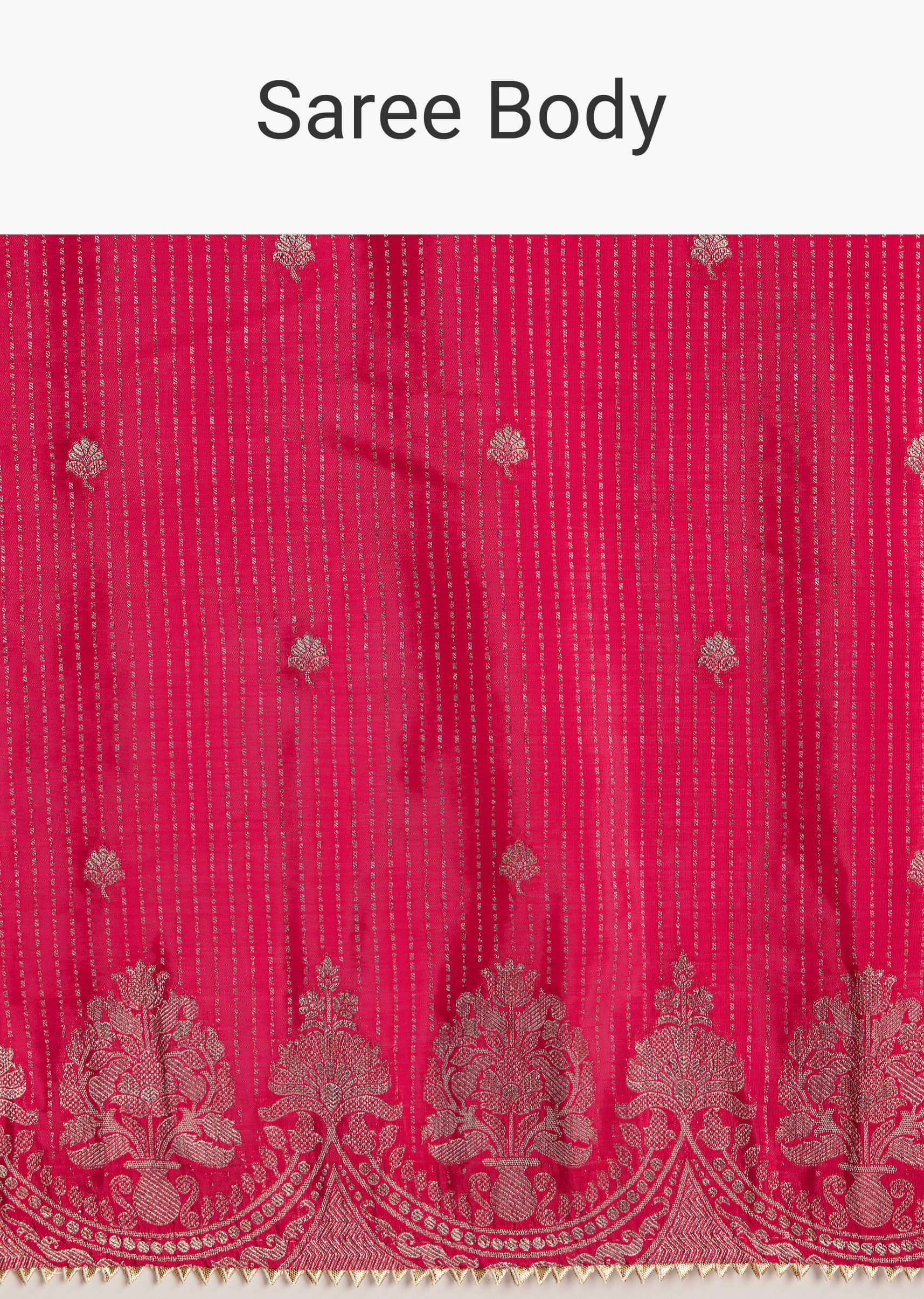 Pink Georgette Lurex Saree With Brocade Butti And Gota Patti Border - Image 9