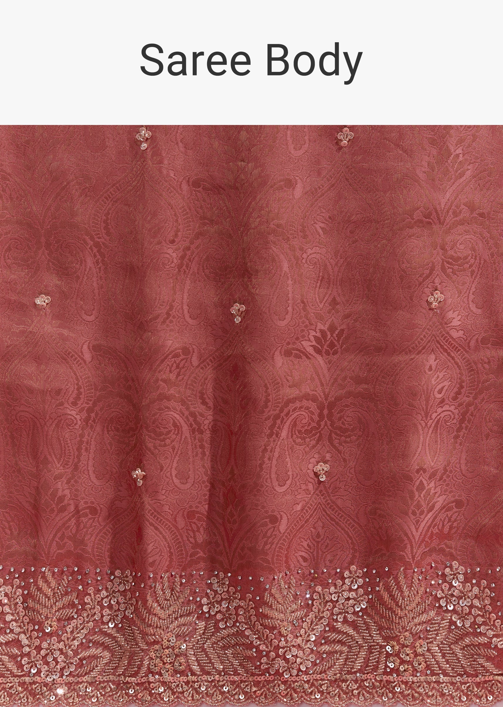 Pink Jacquard Soft Silk Saree With Heavy Embroidered Border And Butti - Image 9