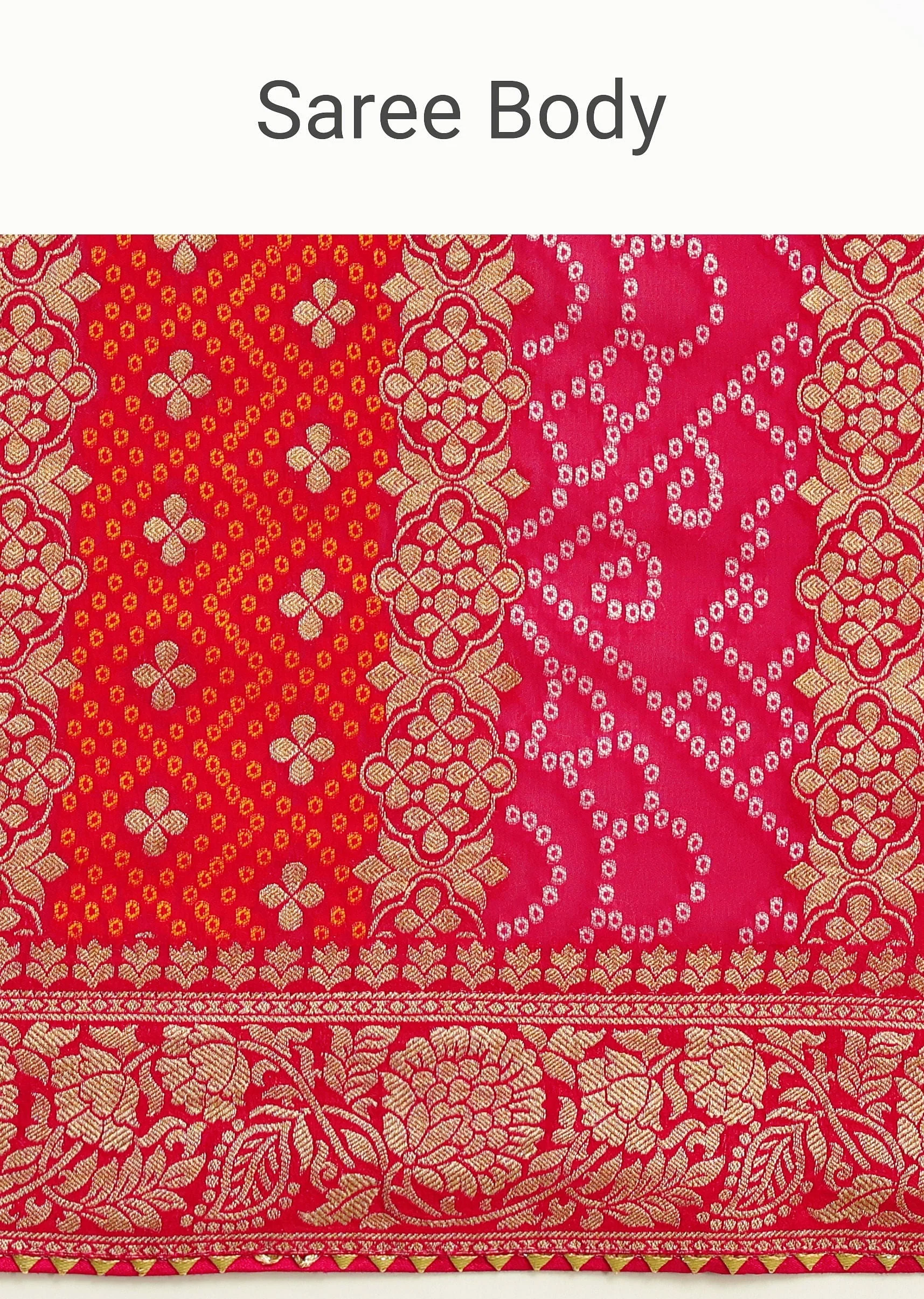 Pink Khaddi Georgette Saree With Gotta Patti Border And Unstitched Blouse - Image 9