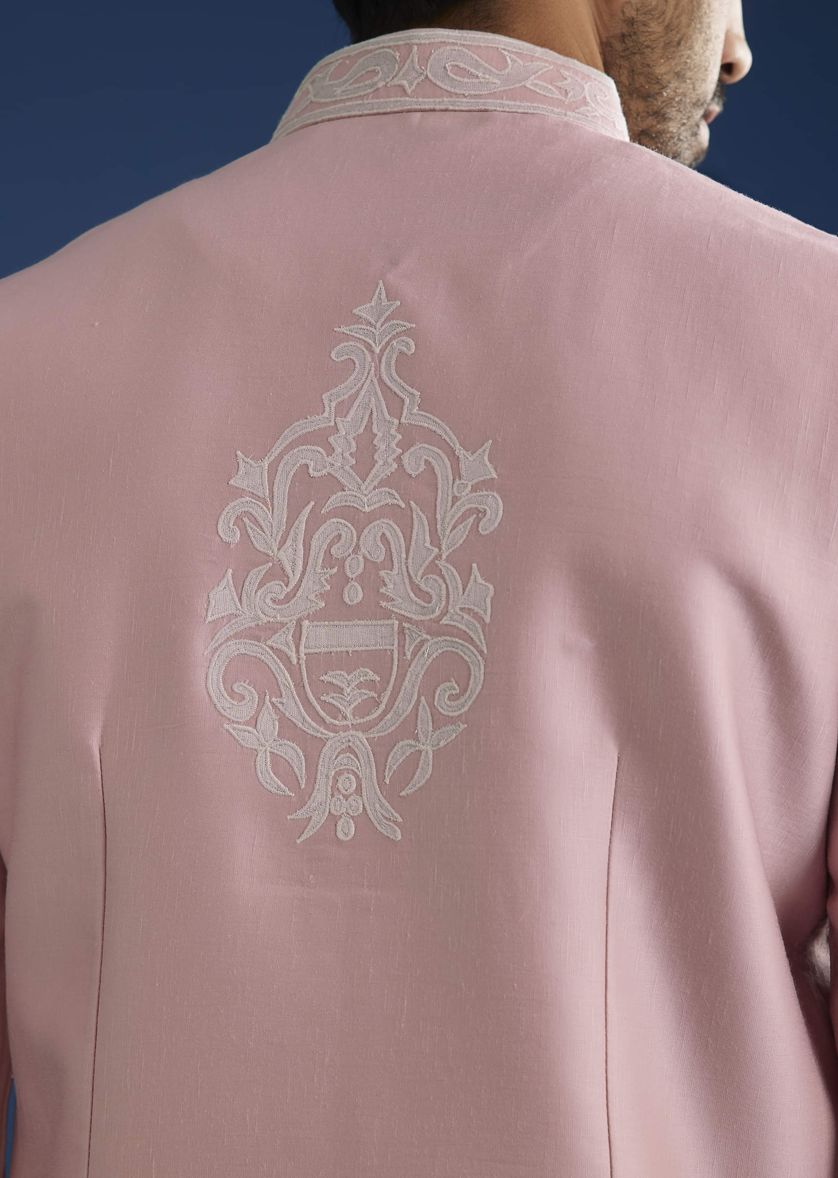 Pink Kurta Jacket Set With Gota Cutwork - Image 3