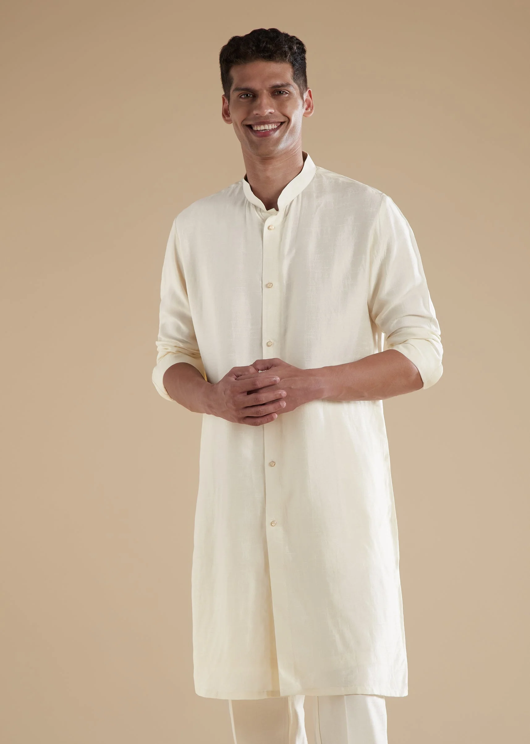 Pink Kurta Jacket Set With Thread Resham French Knot Moti And Cut Dana Detail - Image 5