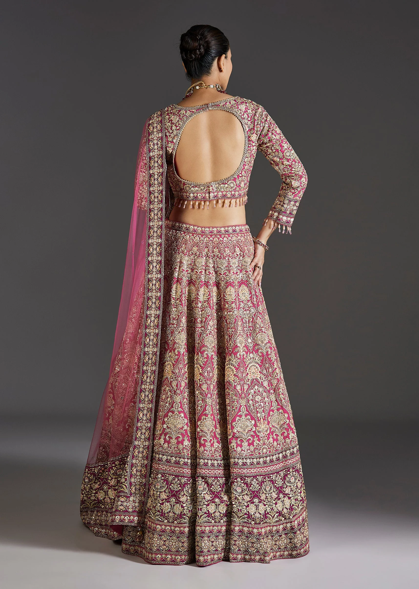 Pink Lehenga With Sweetheart Charm And Stone Work - Image 2