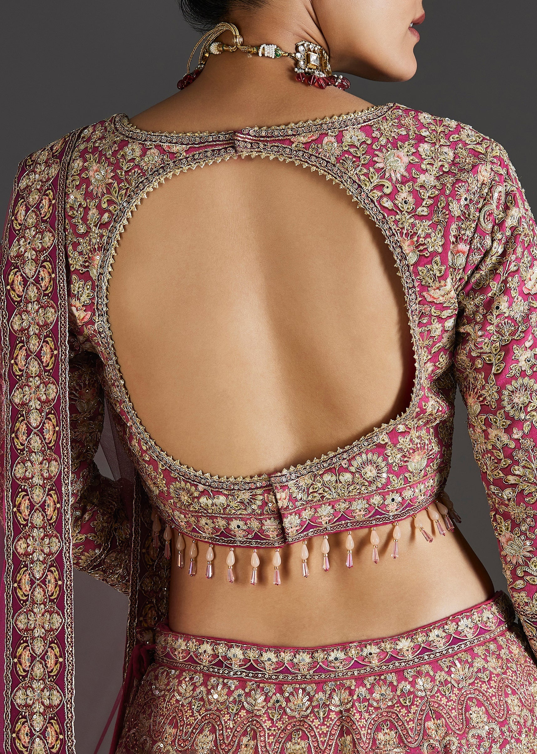 Pink Lehenga With Sweetheart Charm And Stone Work - Image 6