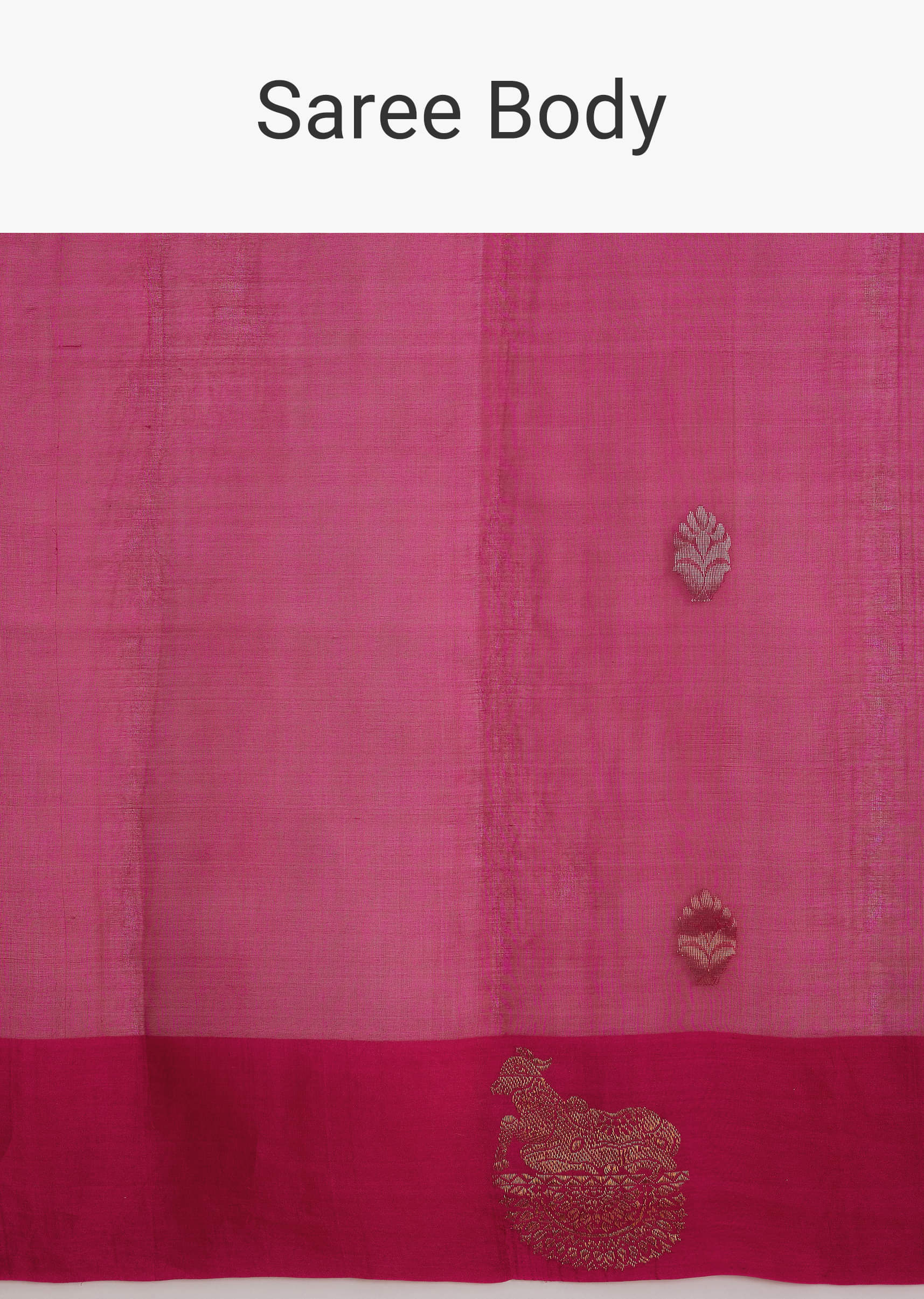 Pink Linen Woven Saree With Brocade And Zari Work - Image 10