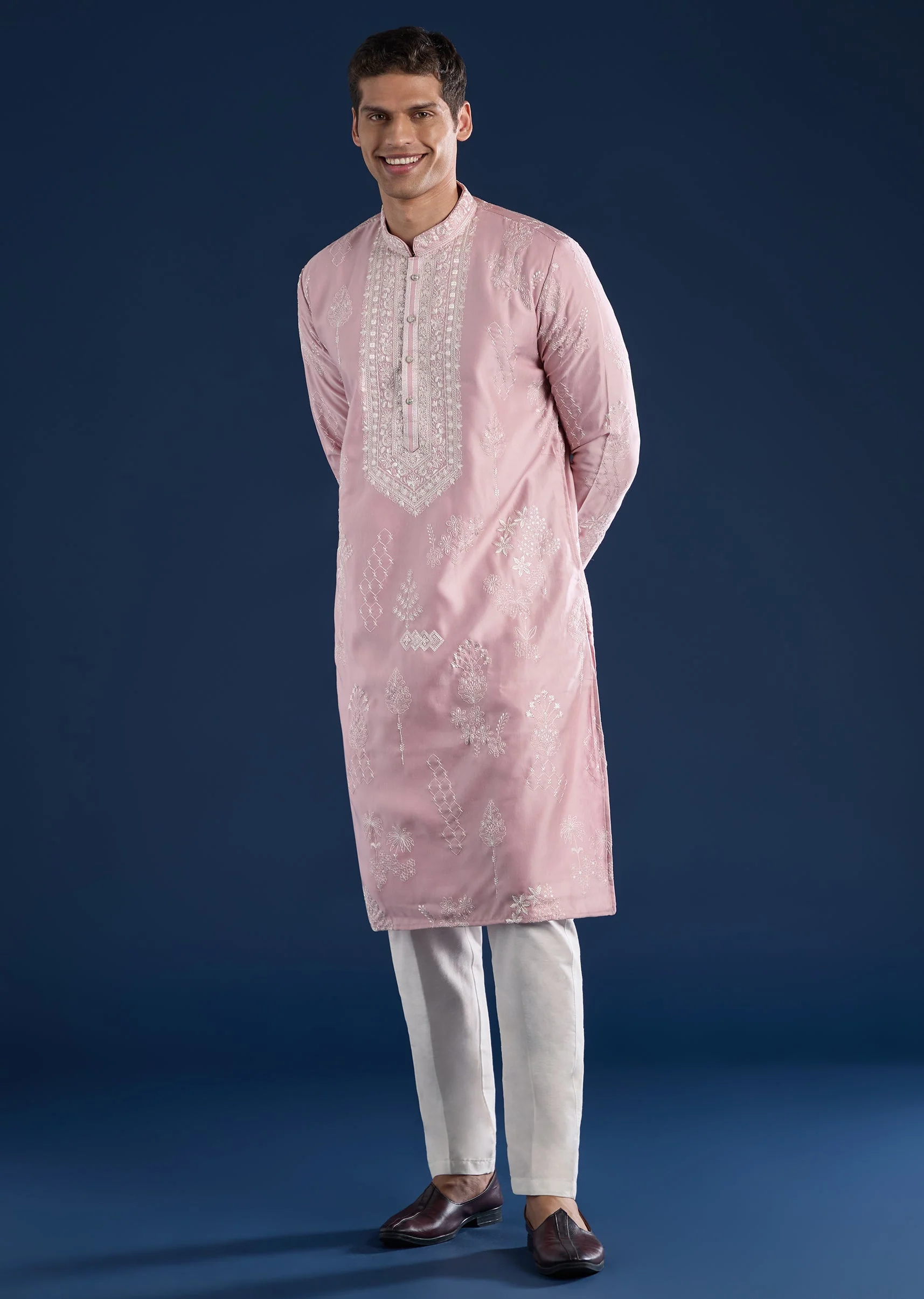 Pink Minimal Kurta Set - Image 2