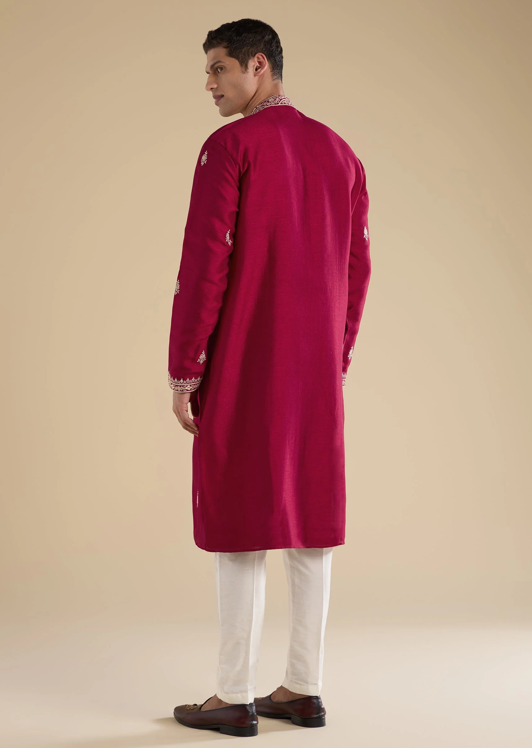 Pink Mirror Embellished Kurta Set - Image 5