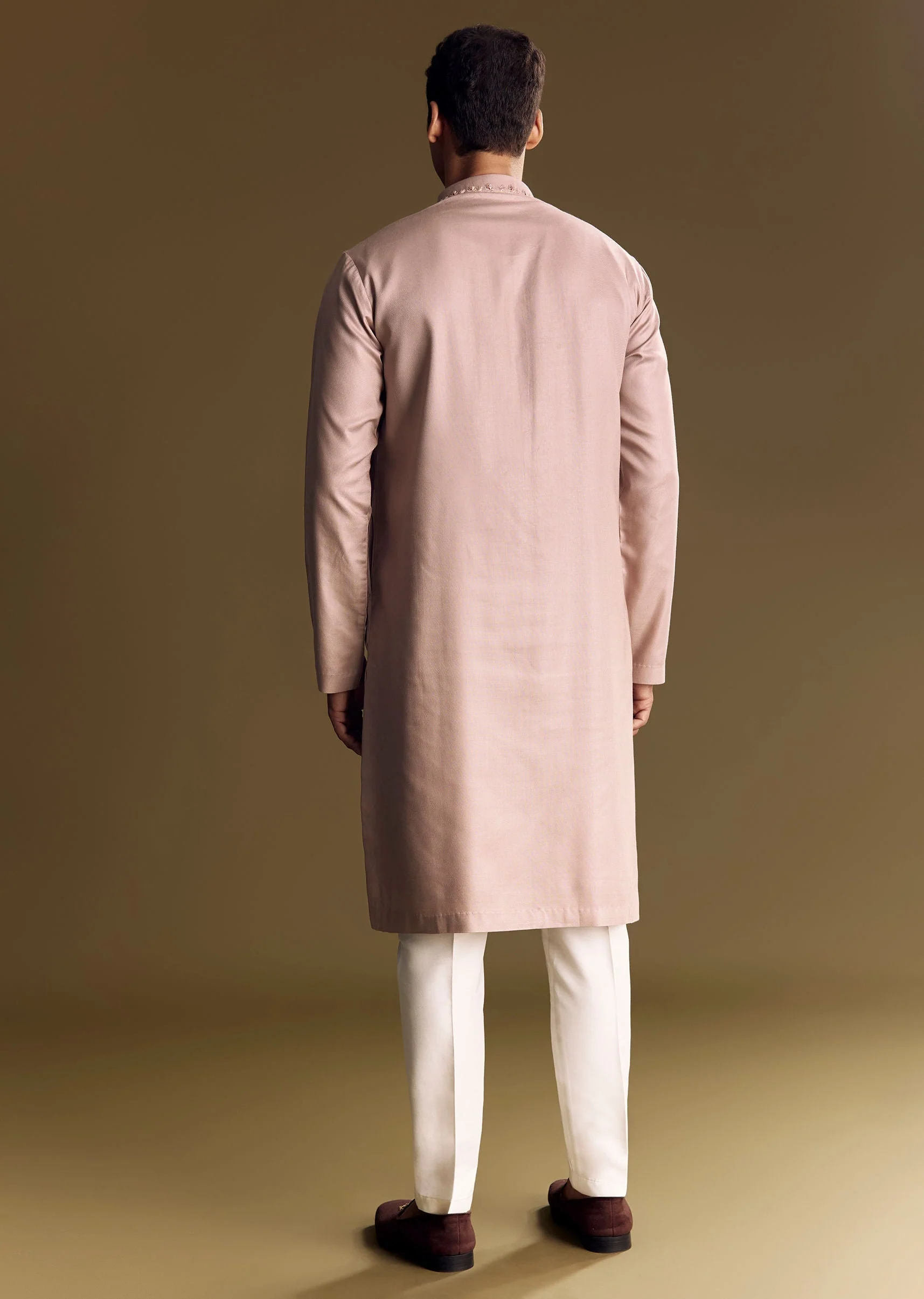 Pink Modal Kurta Set With Thread Work - Image 5