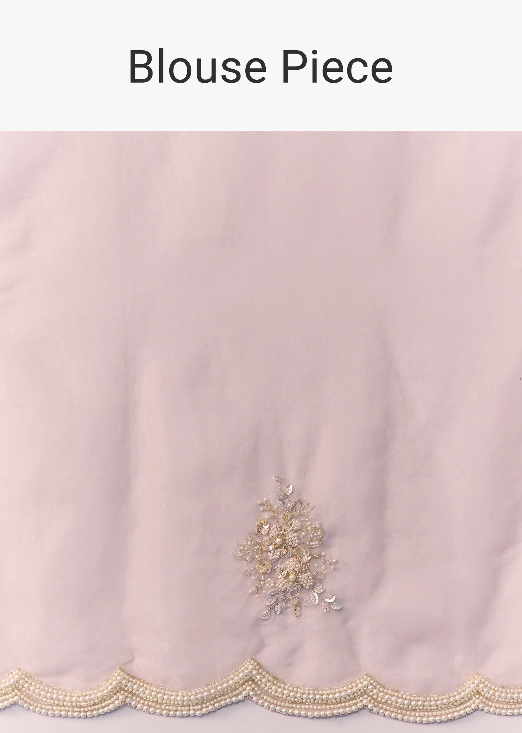 Pink Organza Embroidered Saree with Blouse Fabric - Image 10