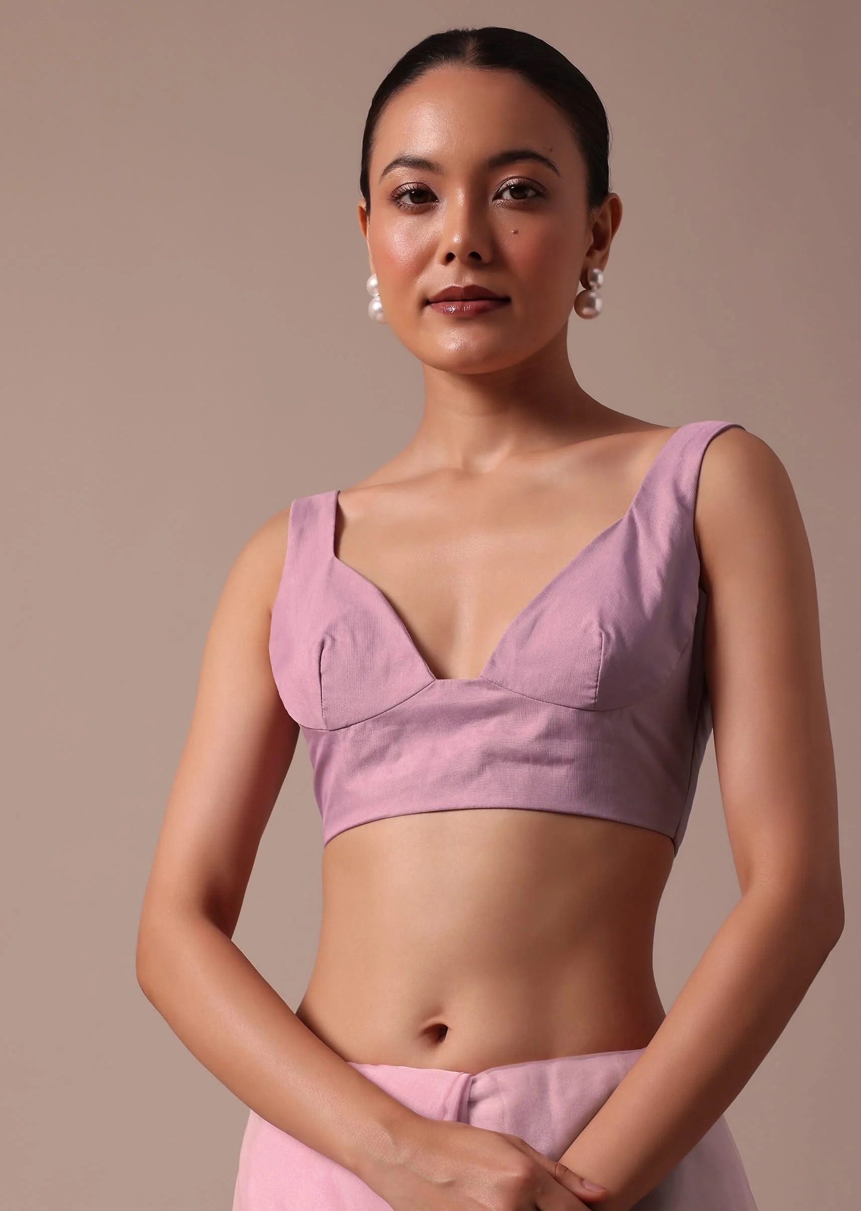 Pink Organza Saree With Unstitched Blouse - Image 7