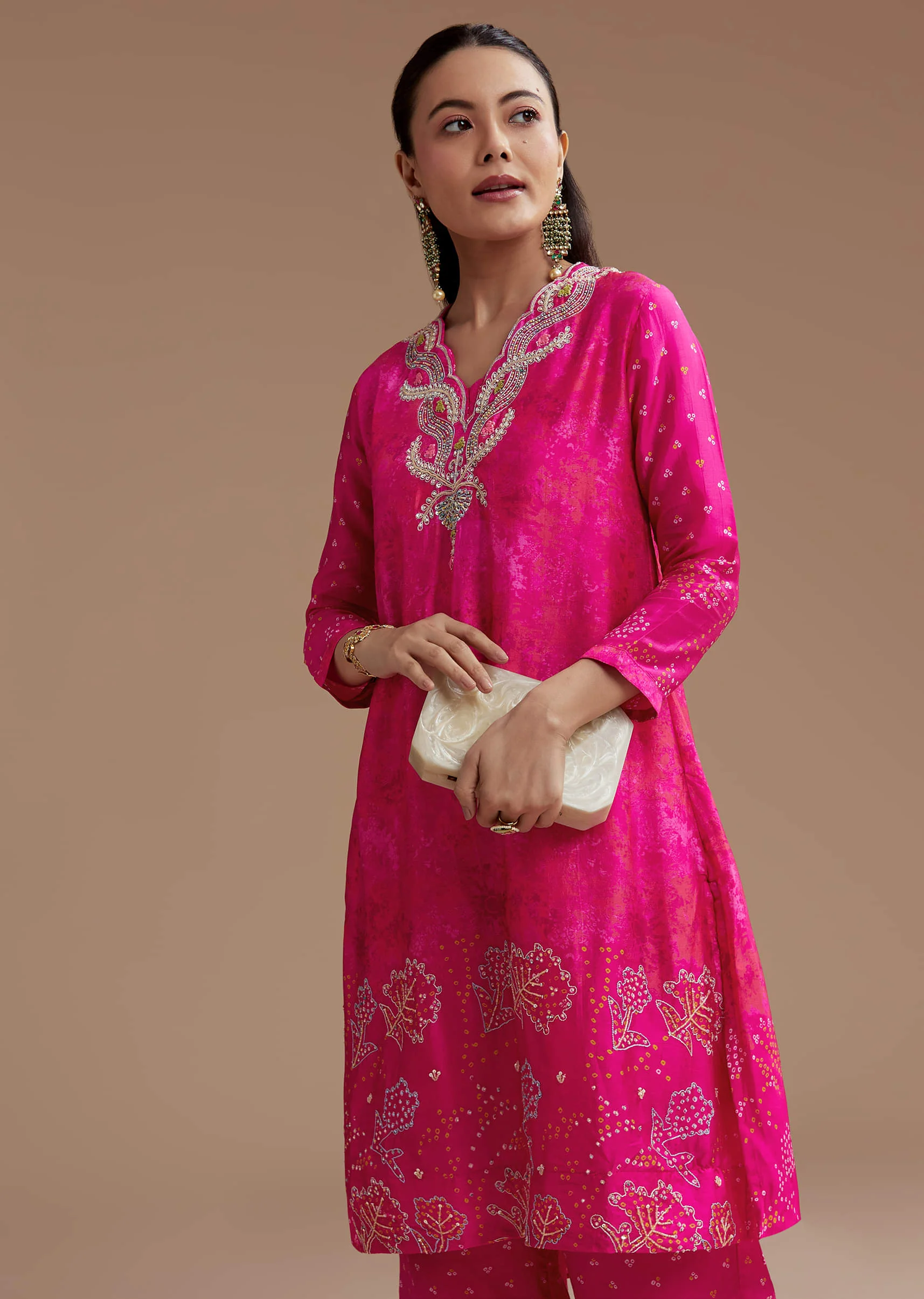 Pink Printed Kurta Co-ord Set - Image 4