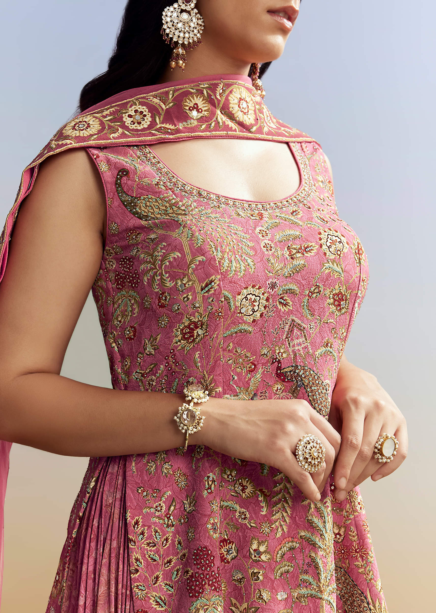 Pink Printed Palazzo Set - Image 2