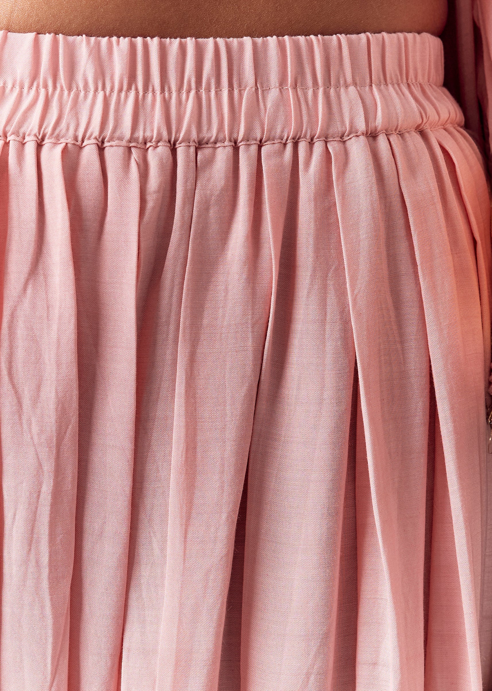 Pink Printed Short Anarkali Pant Set With Dupatta - Image 6