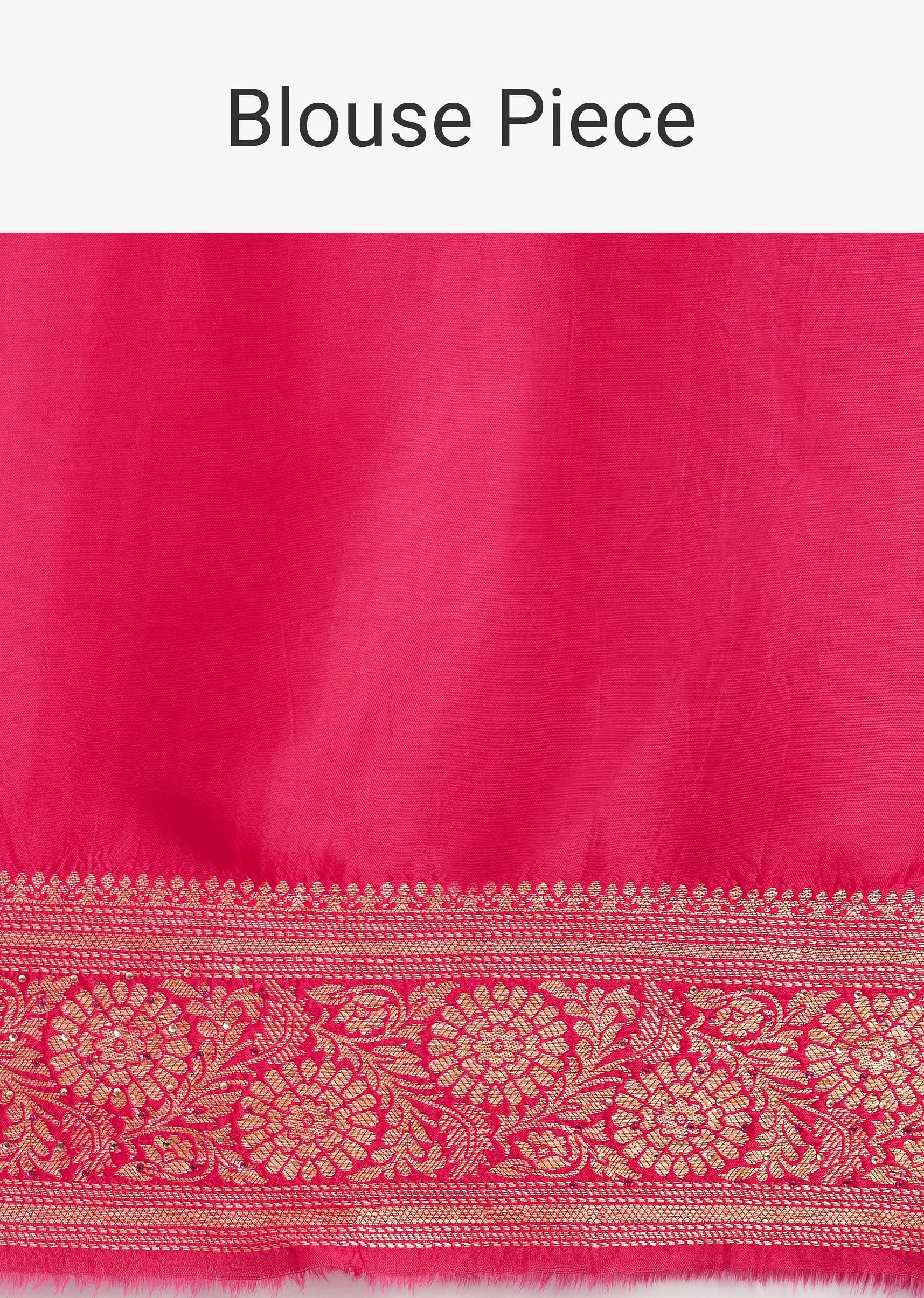 Pink Satin Organza Saree With Floral Jaal Weave - Image 9